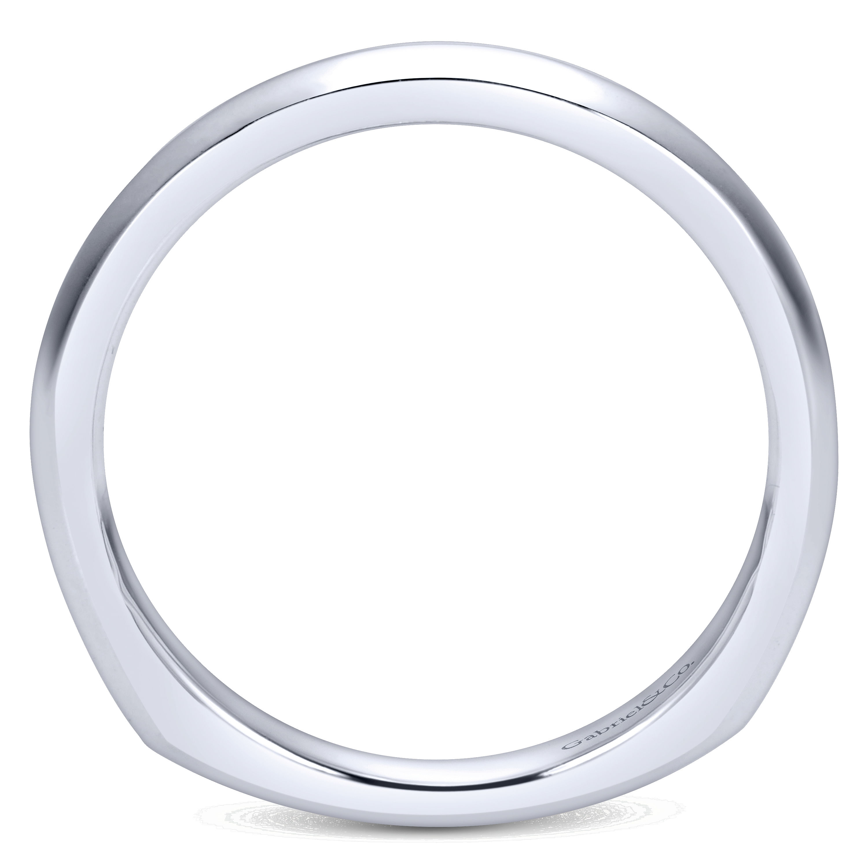 14k White Gold Straight Wedding Band angle 2 14k White Gold Straight Wedding Band angle 2