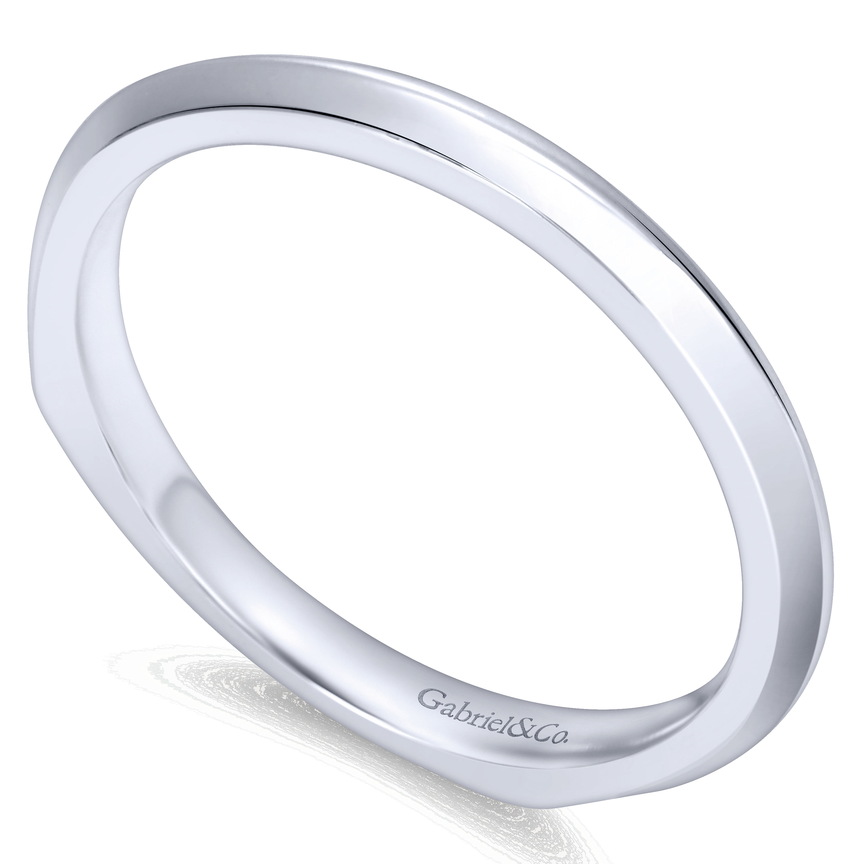 14k White Gold Straight Wedding Band angle 3 14k White Gold Straight Wedding Band angle 3