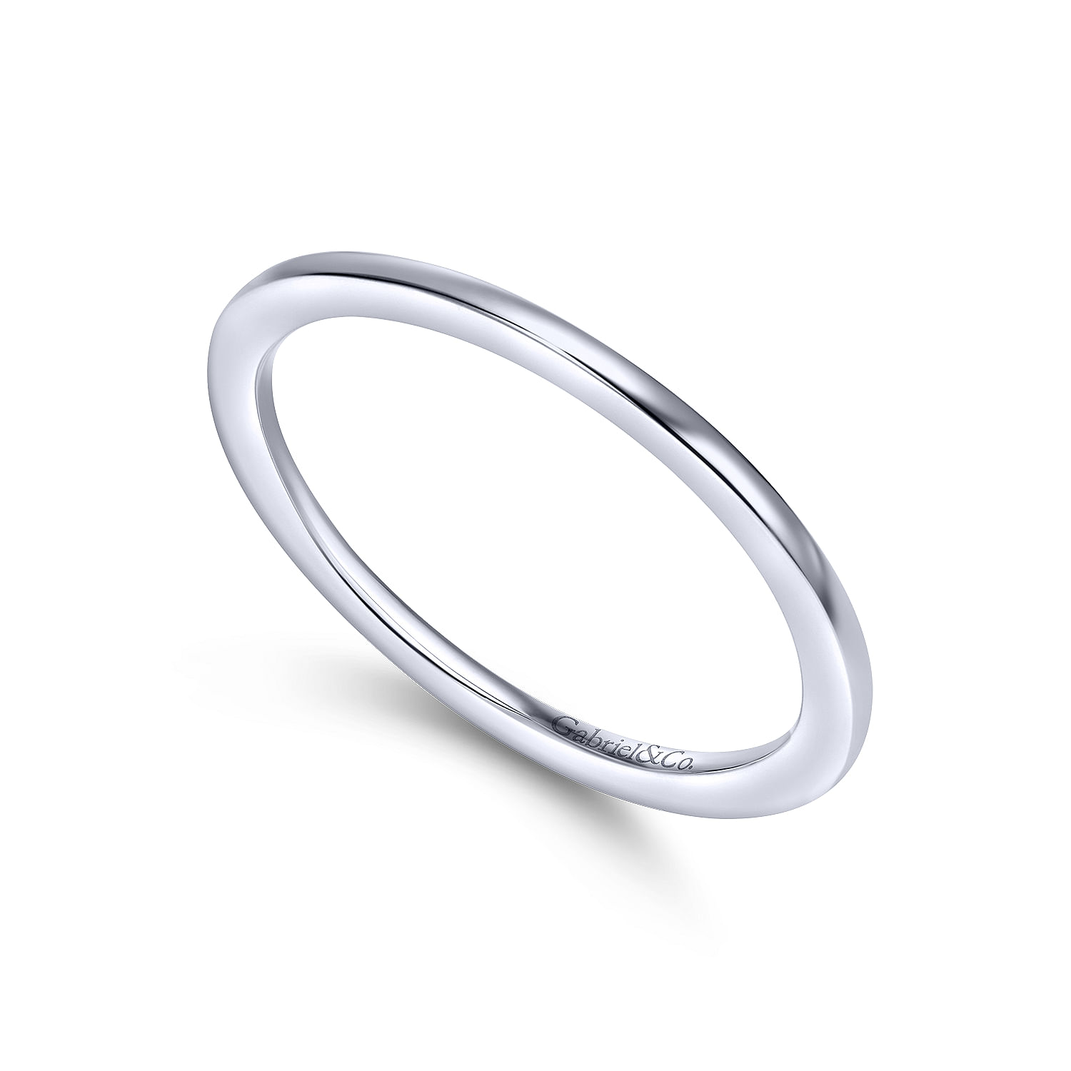 14k White Gold Straight Wedding Band angle 3 14k White Gold Straight Wedding Band angle 3