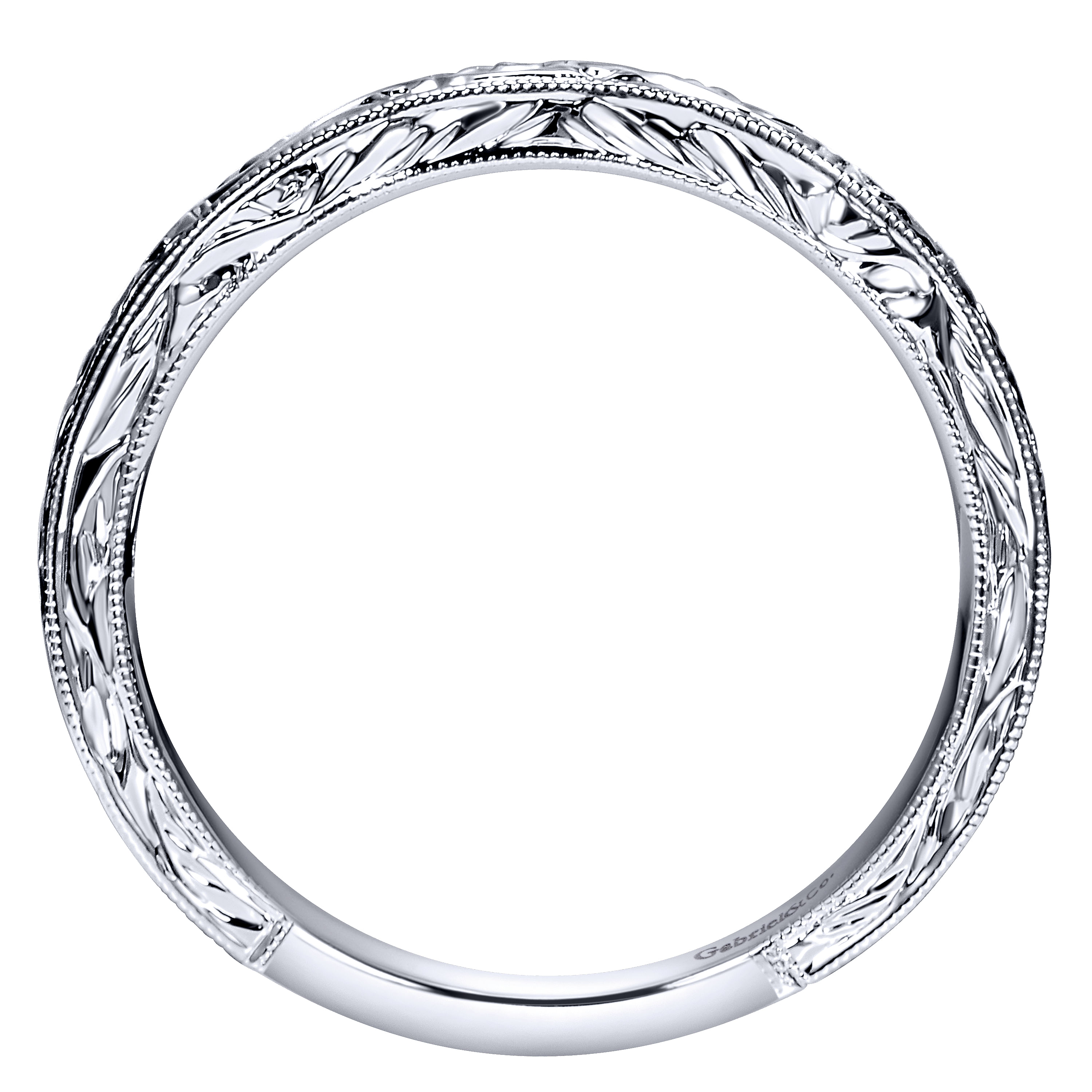 14k White Gold Straight Wedding Band angle 2 14k White Gold Straight Wedding Band angle 2