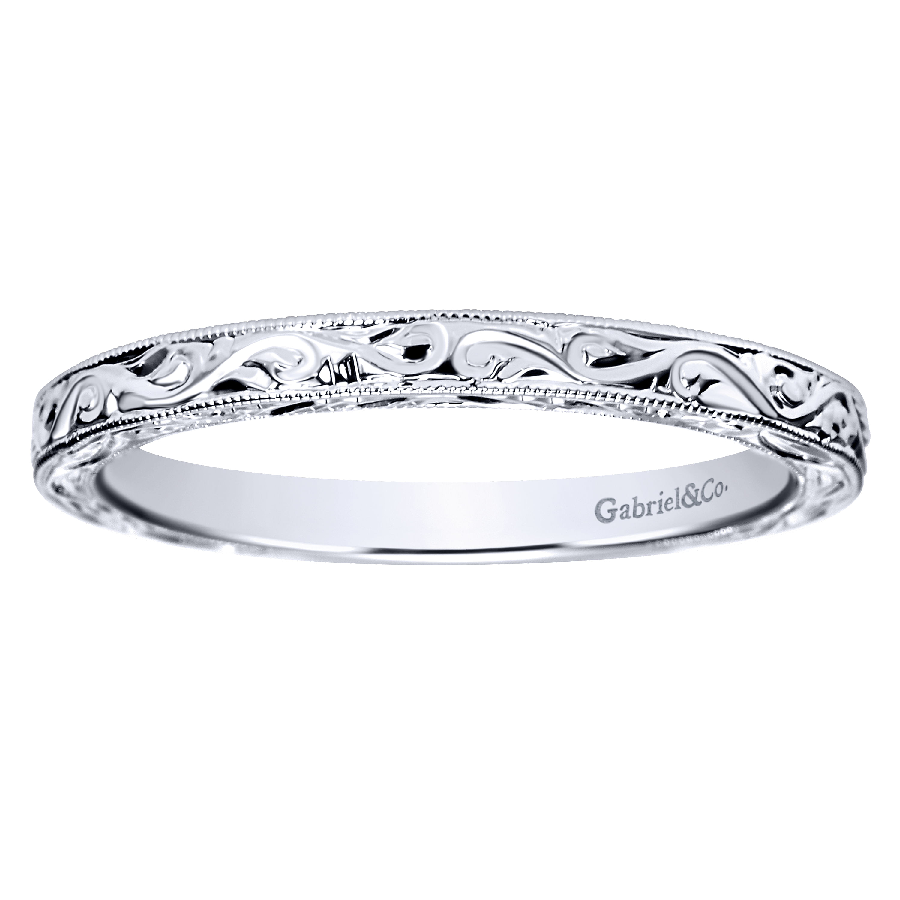 14k White Gold Straight Wedding Band angle 5 14k White Gold Straight Wedding Band angle 5