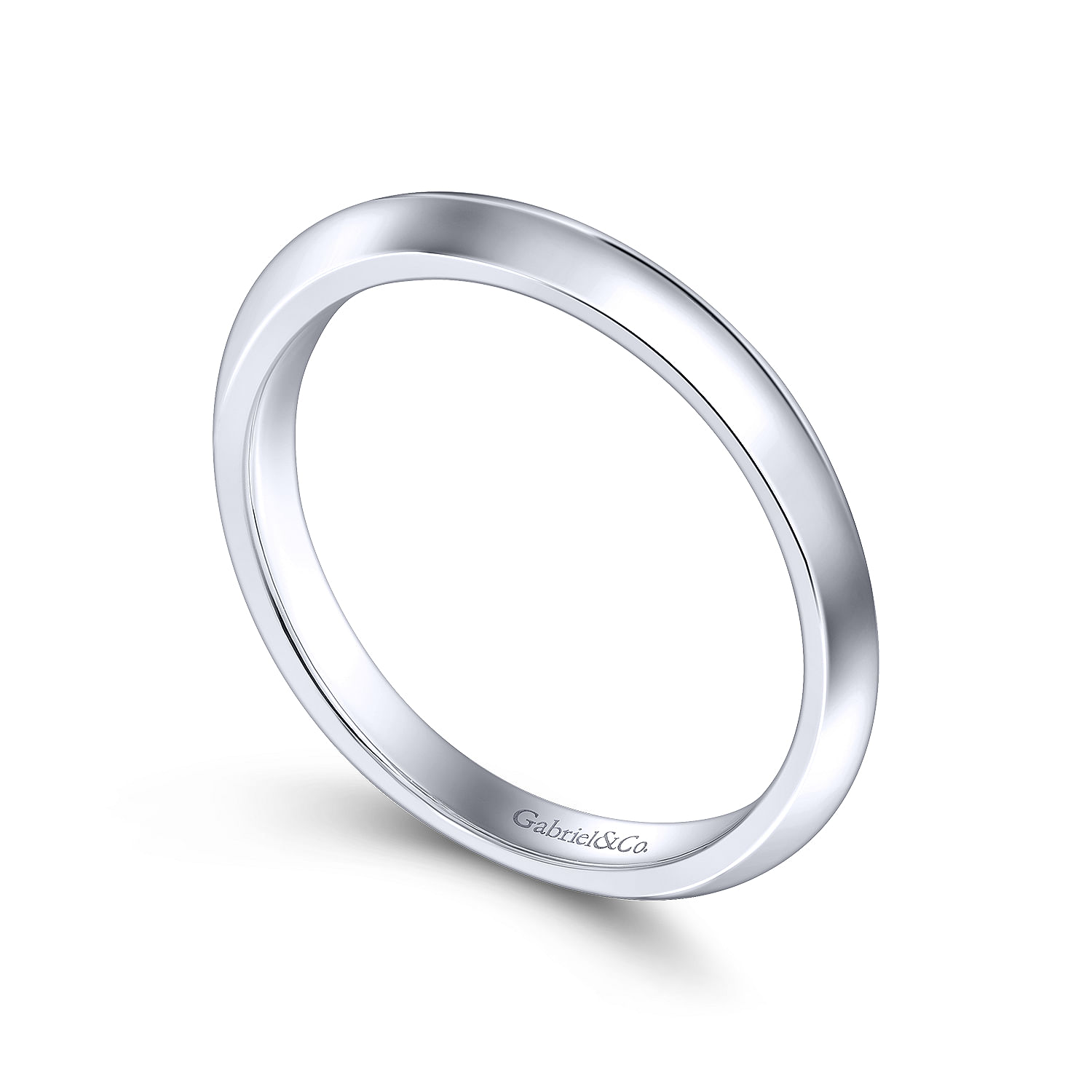 14k White Gold Straight Wedding Band angle 3 14k White Gold Straight Wedding Band angle 3