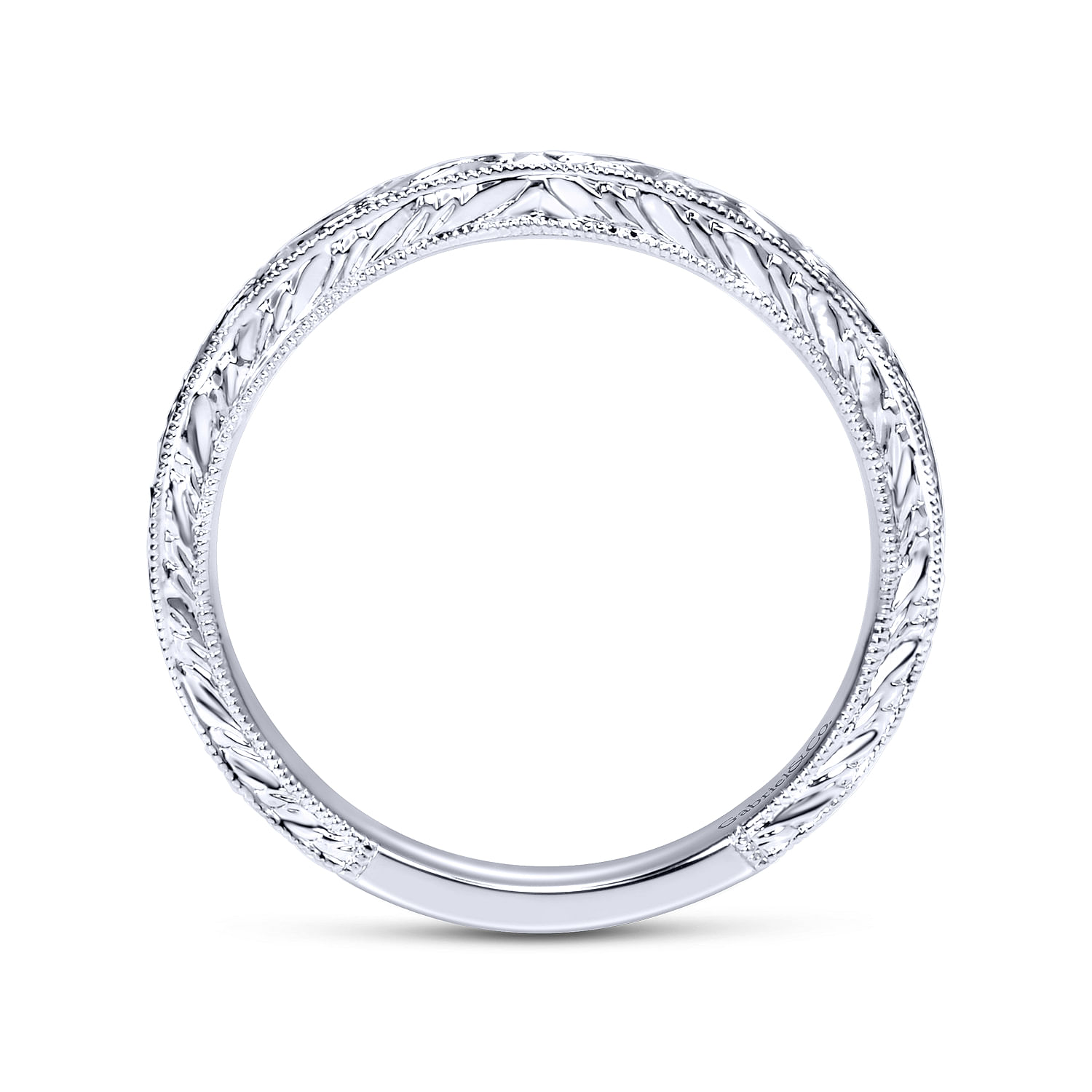 14k White Gold Straight Wedding Band angle 2 14k White Gold Straight Wedding Band angle 2