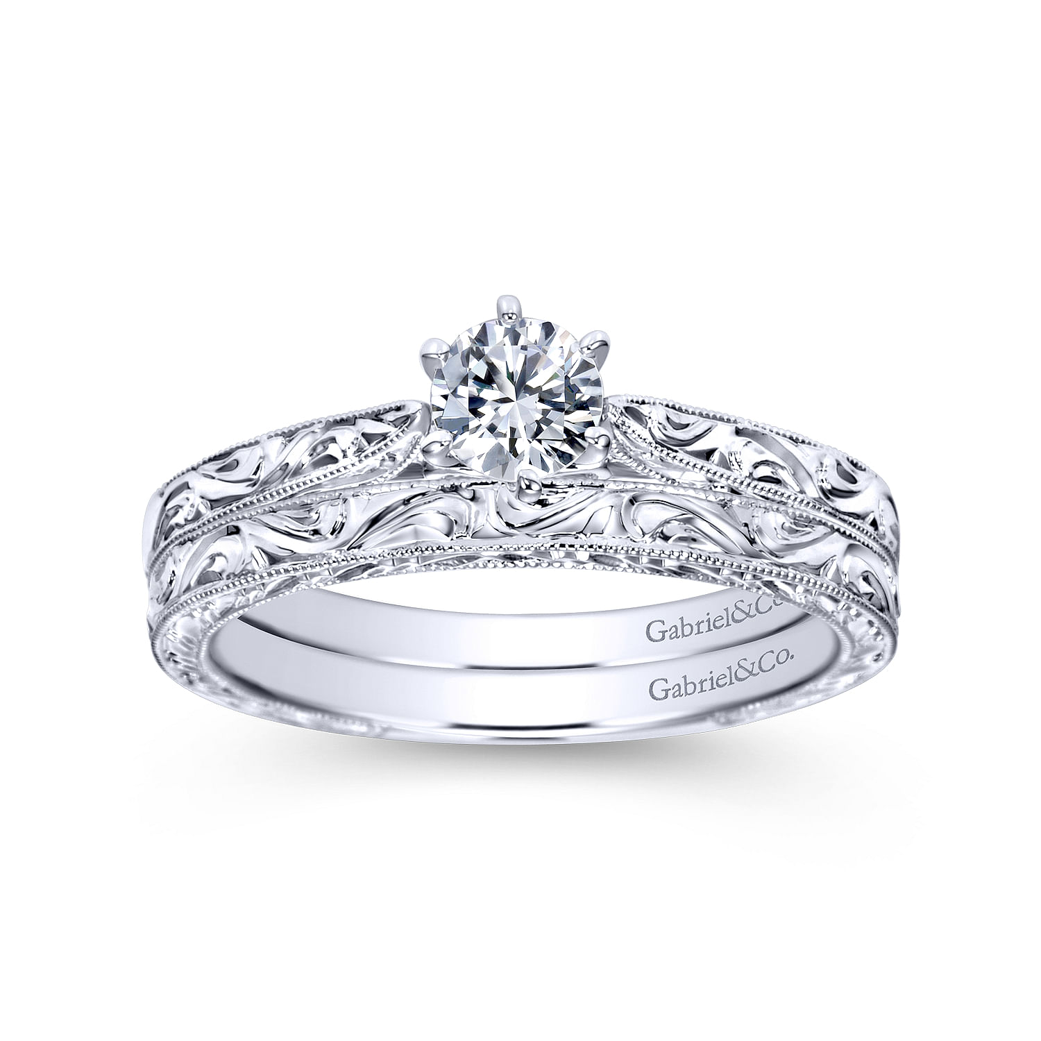14k White Gold Straight Wedding Band angle 4 14k White Gold Straight Wedding Band angle 4