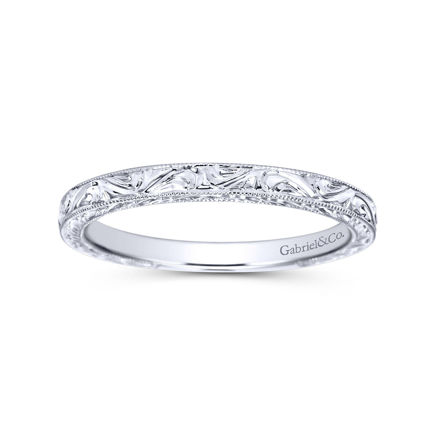14k White Gold Straight Wedding Band angle 5 14k White Gold Straight Wedding Band angle 5