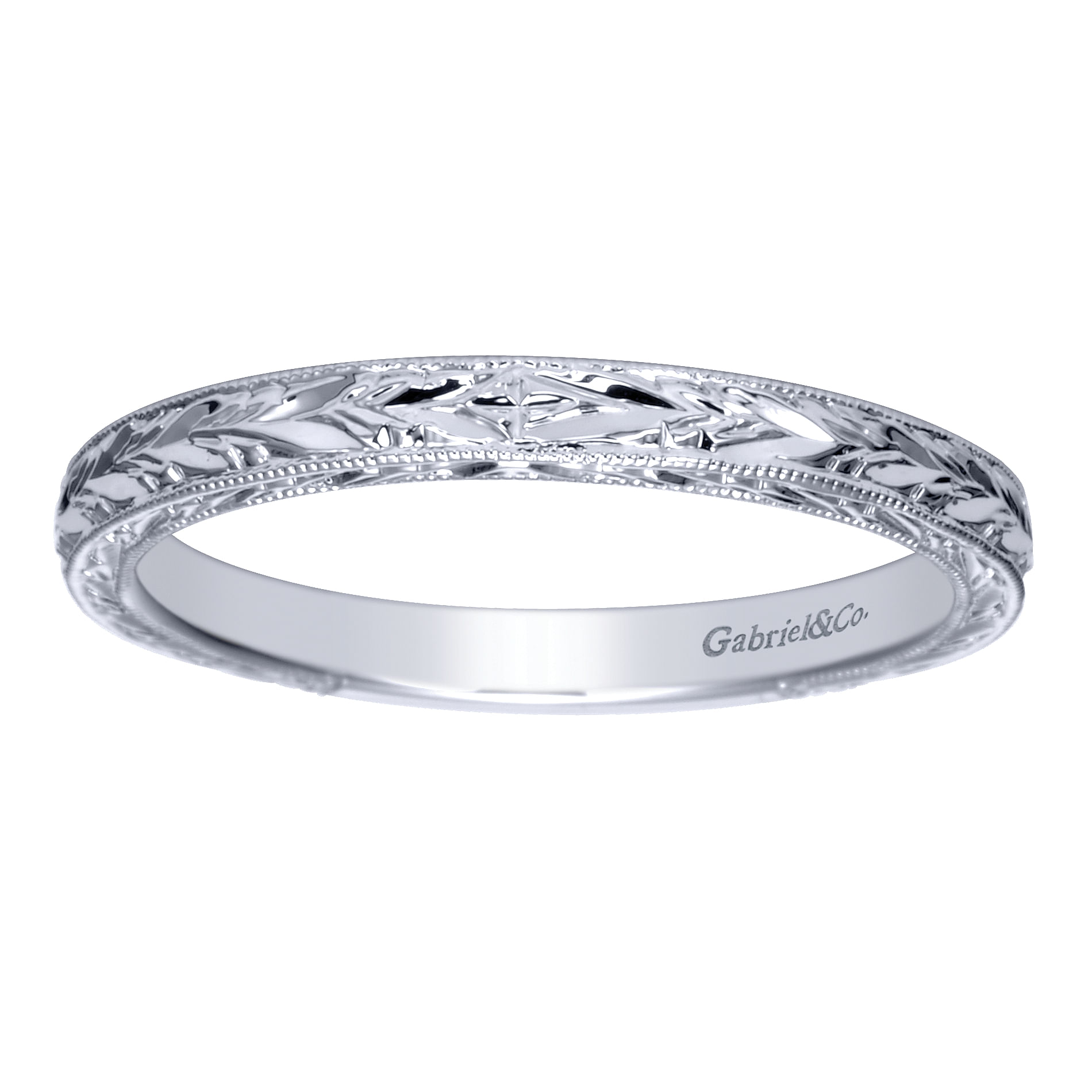 14k White Gold Straight Wedding Band angle 5 14k White Gold Straight Wedding Band angle 5