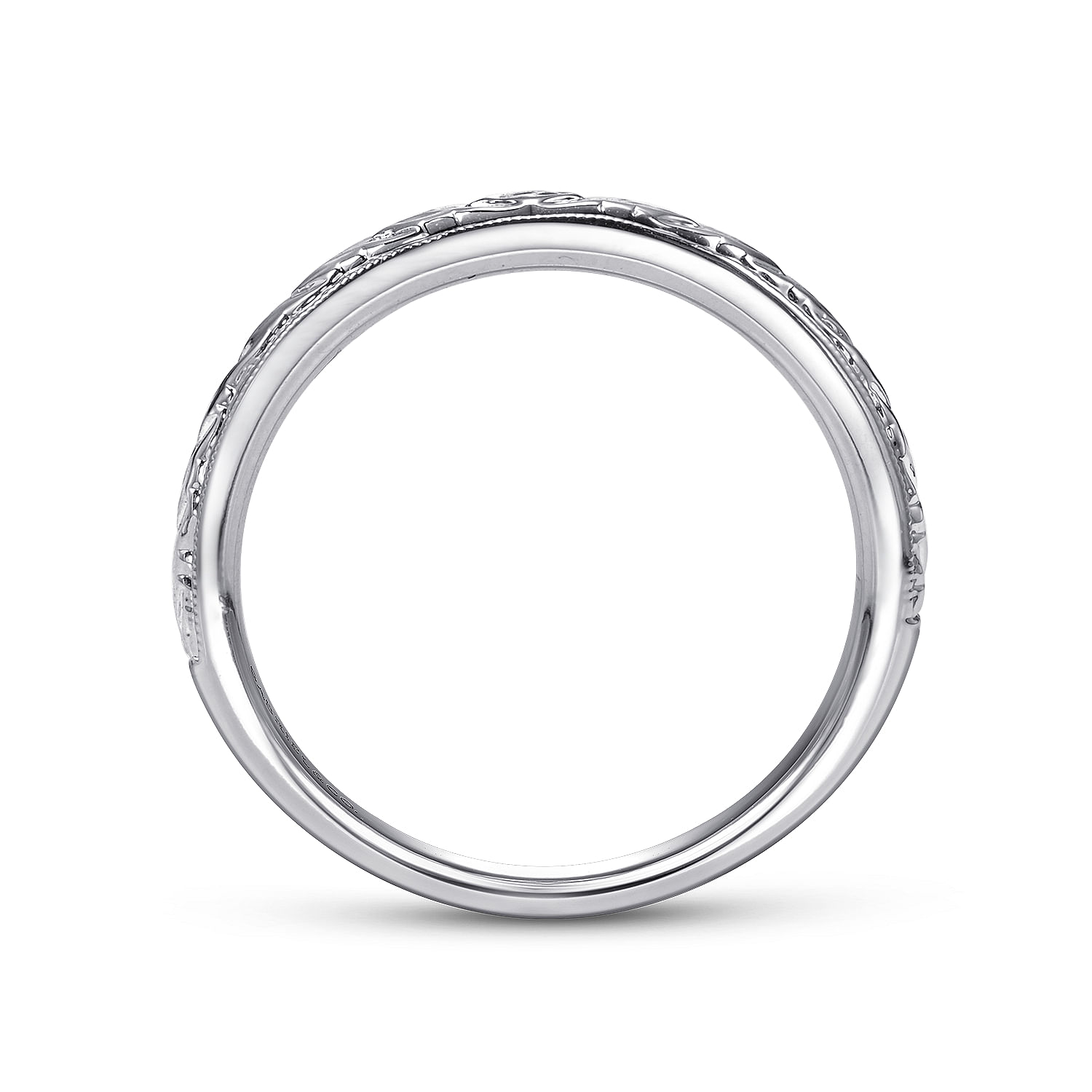14k White Gold Straight Wedding Band angle 2 14k White Gold Straight Wedding Band angle 2