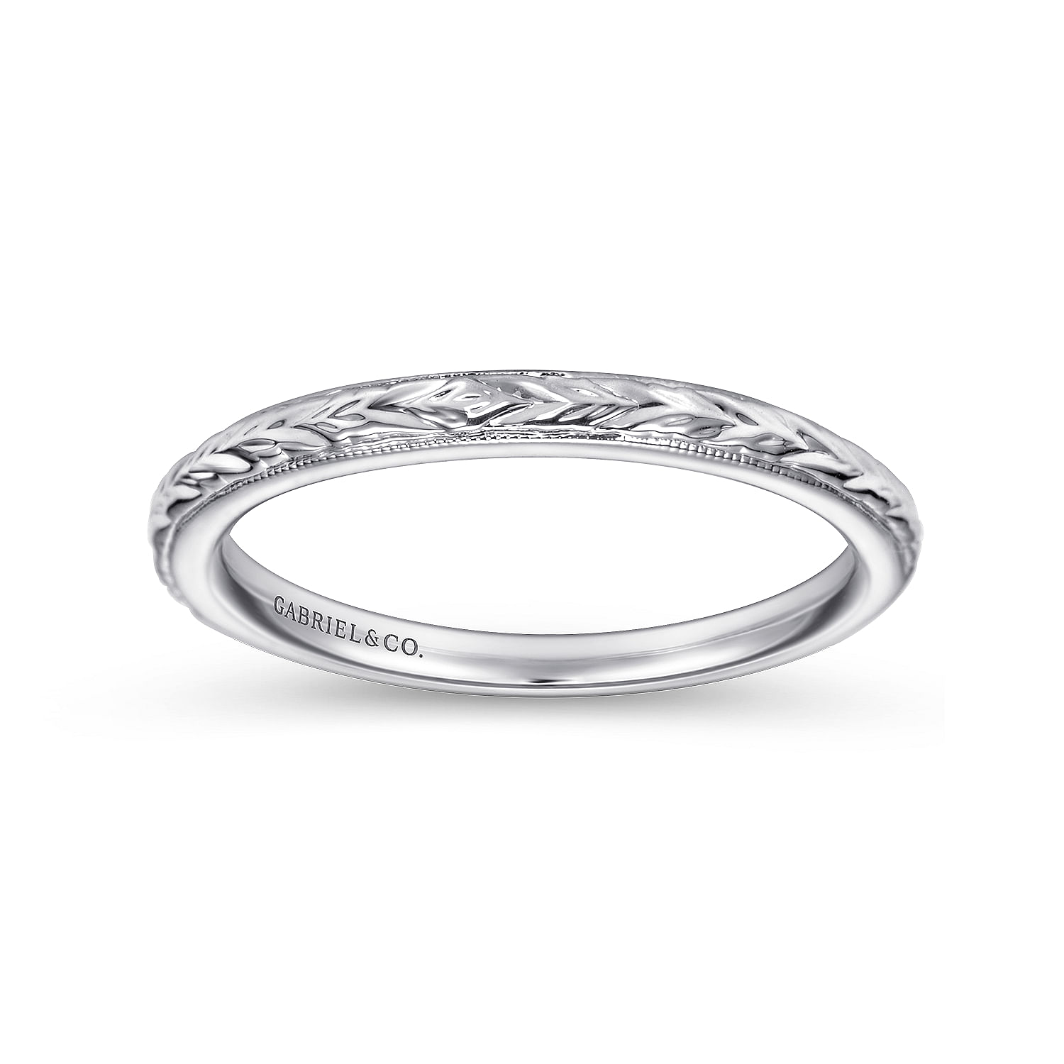 14k White Gold Straight Wedding Band angle 5 14k White Gold Straight Wedding Band angle 5