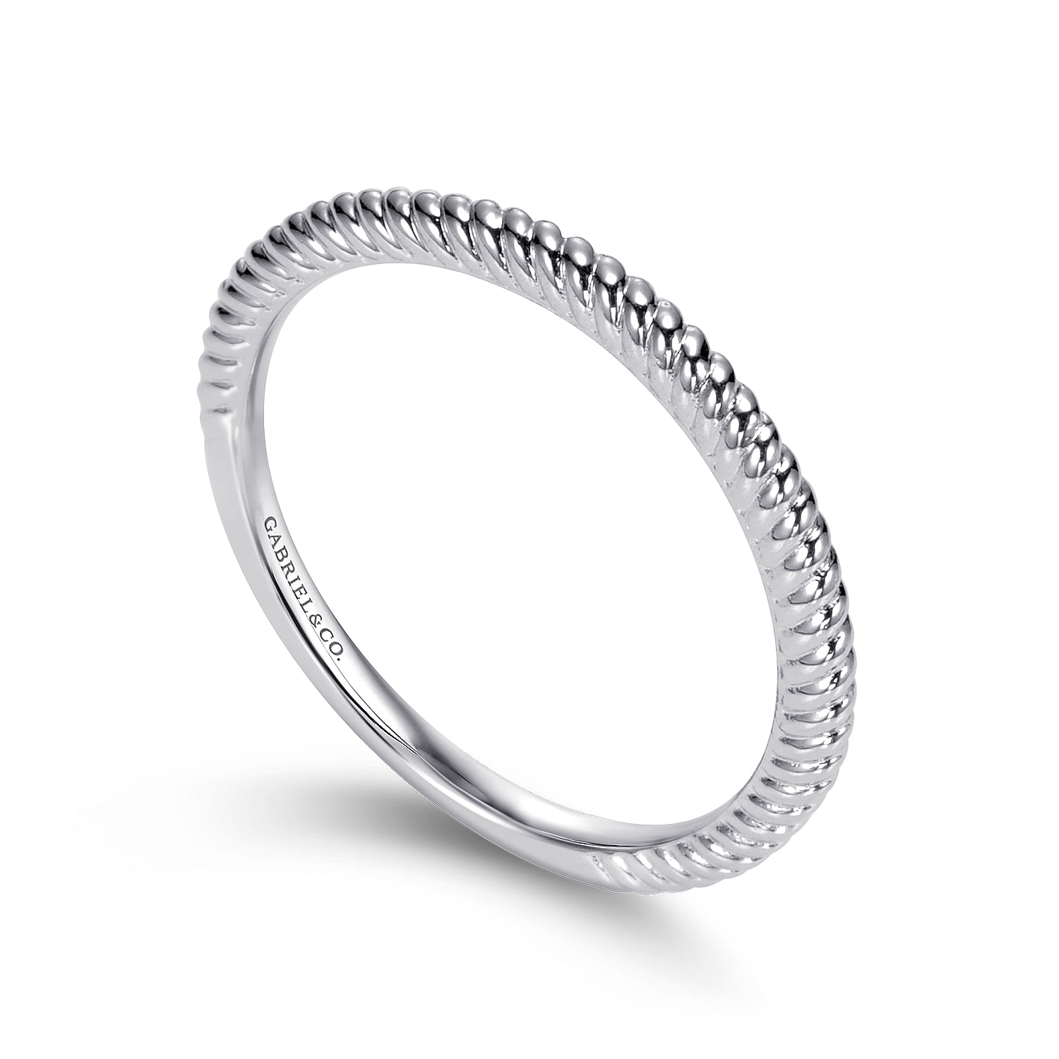 14k White Gold Straight Wedding Band angle 3 14k White Gold Straight Wedding Band angle 3