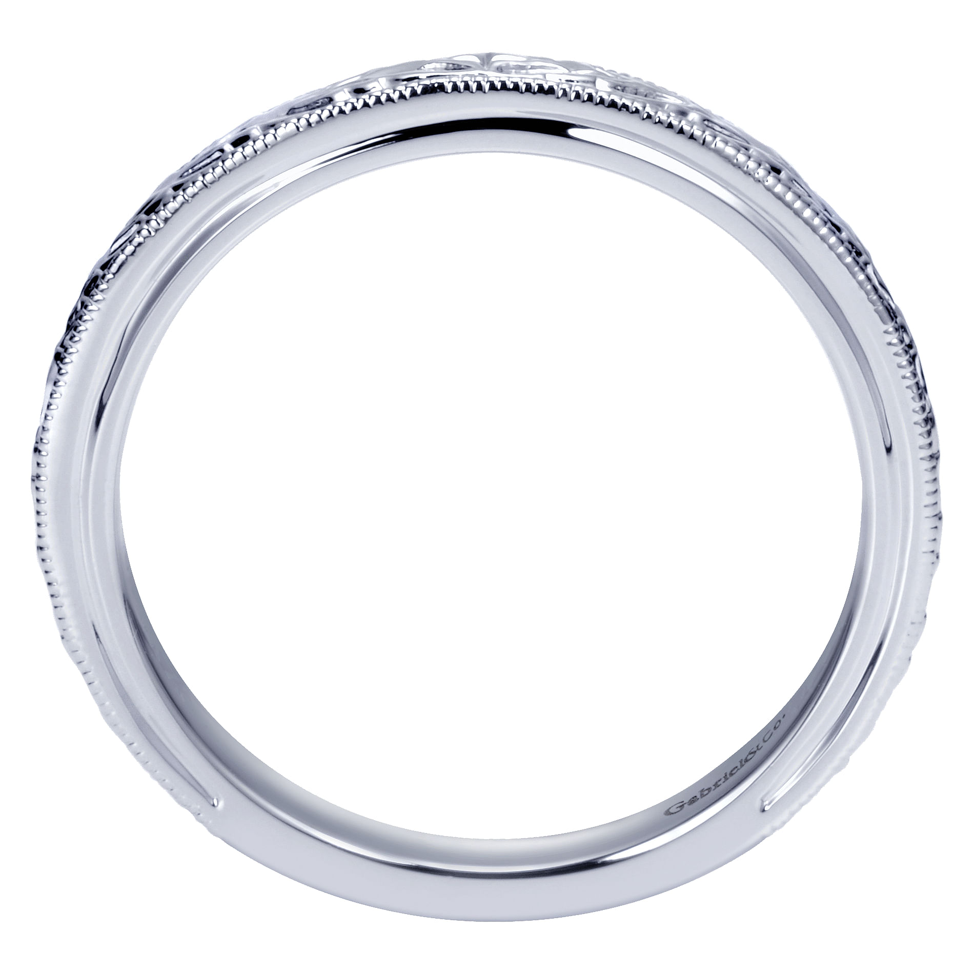 14k White Gold Straight Wedding Band angle 2 14k White Gold Straight Wedding Band angle 2
