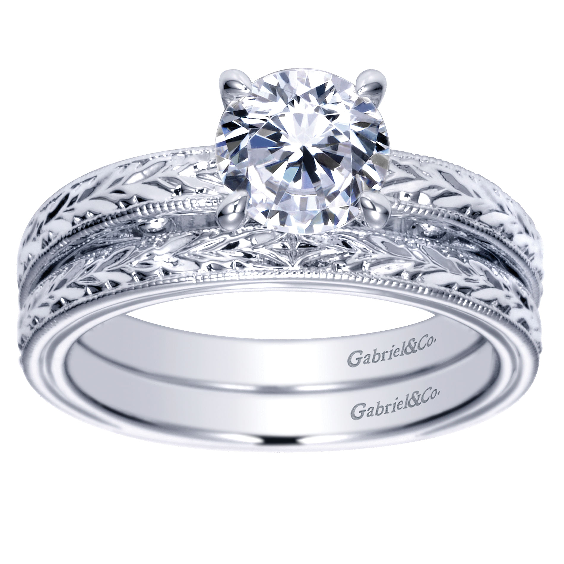 14k White Gold Straight Wedding Band angle 4 14k White Gold Straight Wedding Band angle 4