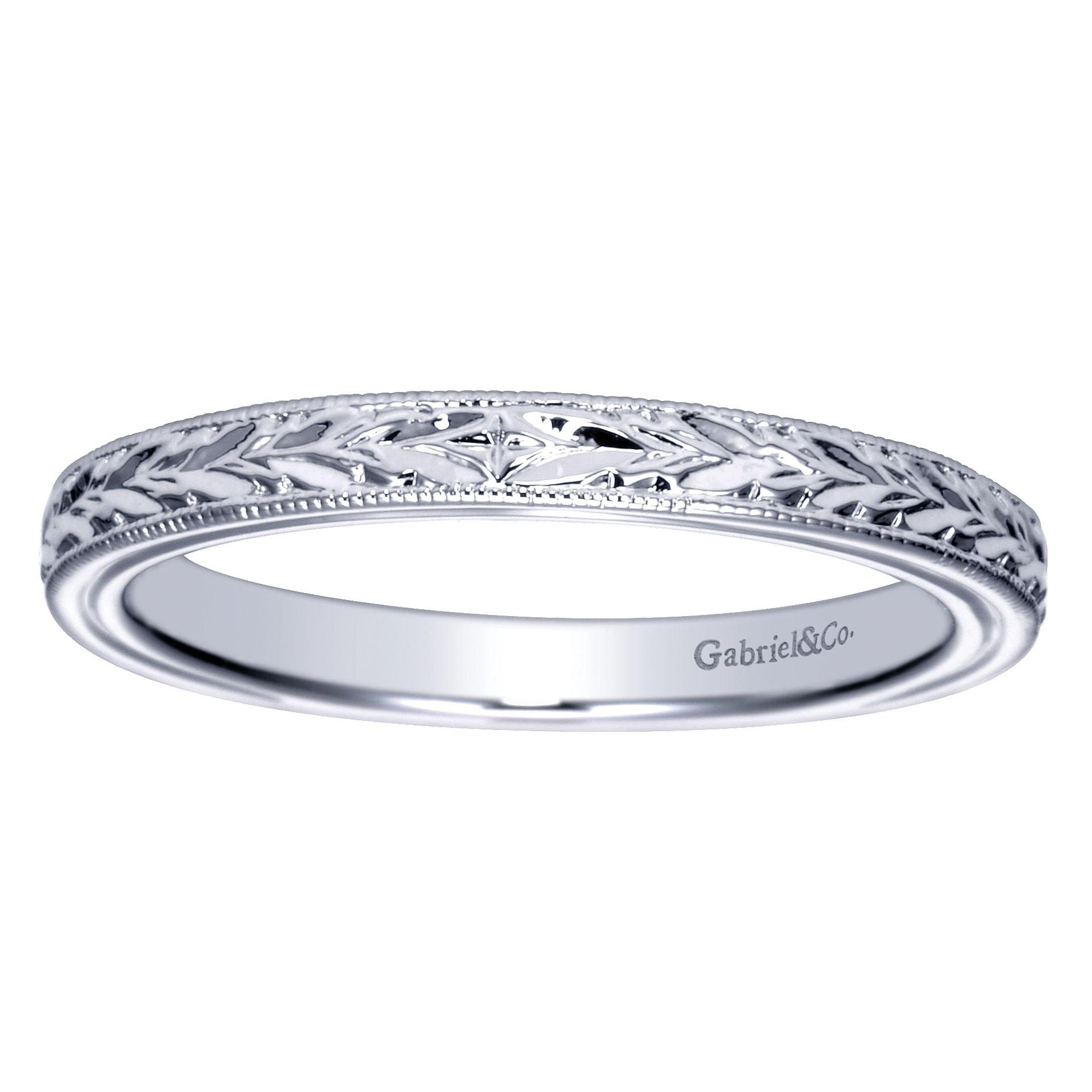 14k White Gold Straight Wedding Band angle 5 14k White Gold Straight Wedding Band angle 5