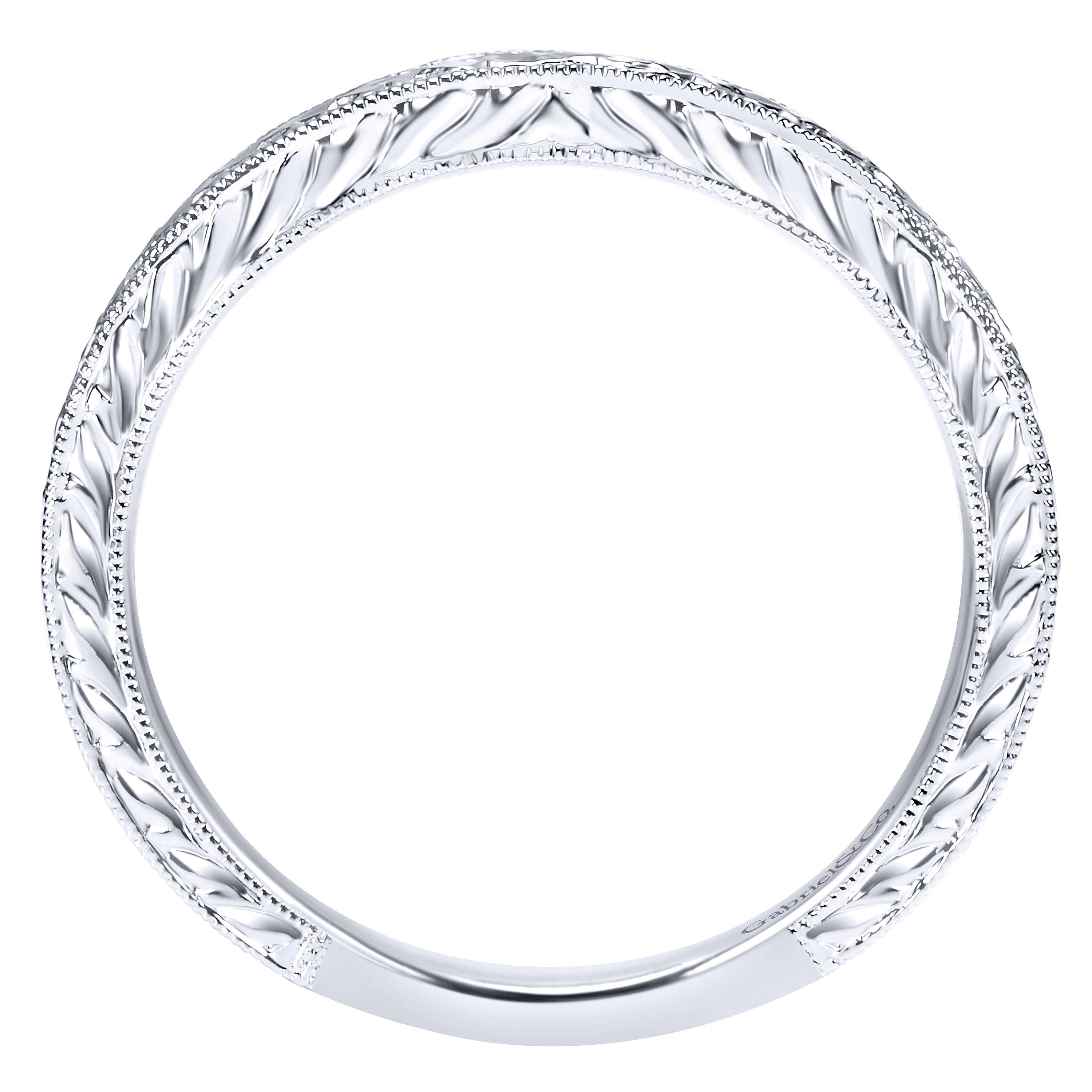 14k White Gold Straight Wedding Band angle 2 14k White Gold Straight Wedding Band angle 2