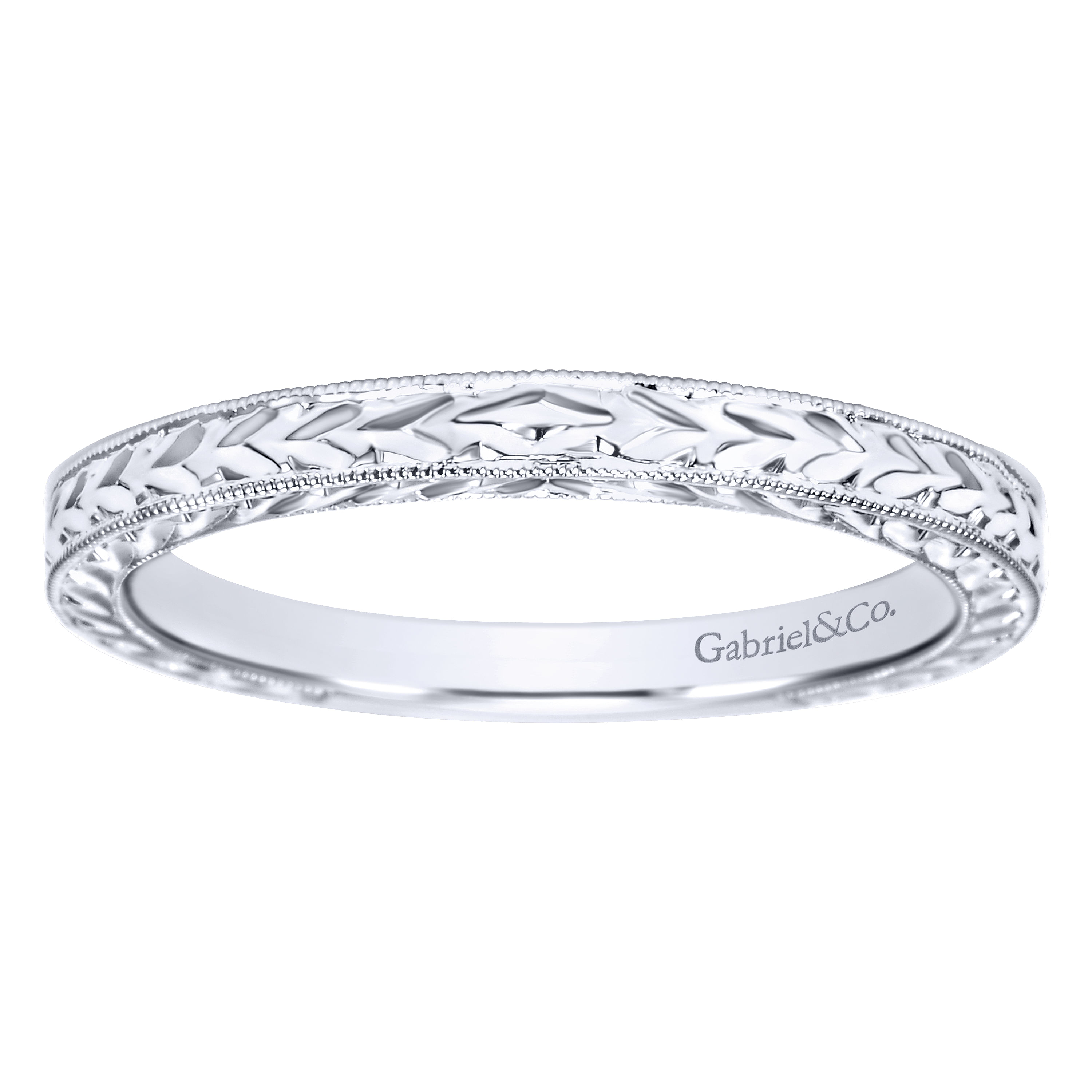 14k White Gold Straight Wedding Band angle 5 14k White Gold Straight Wedding Band angle 5