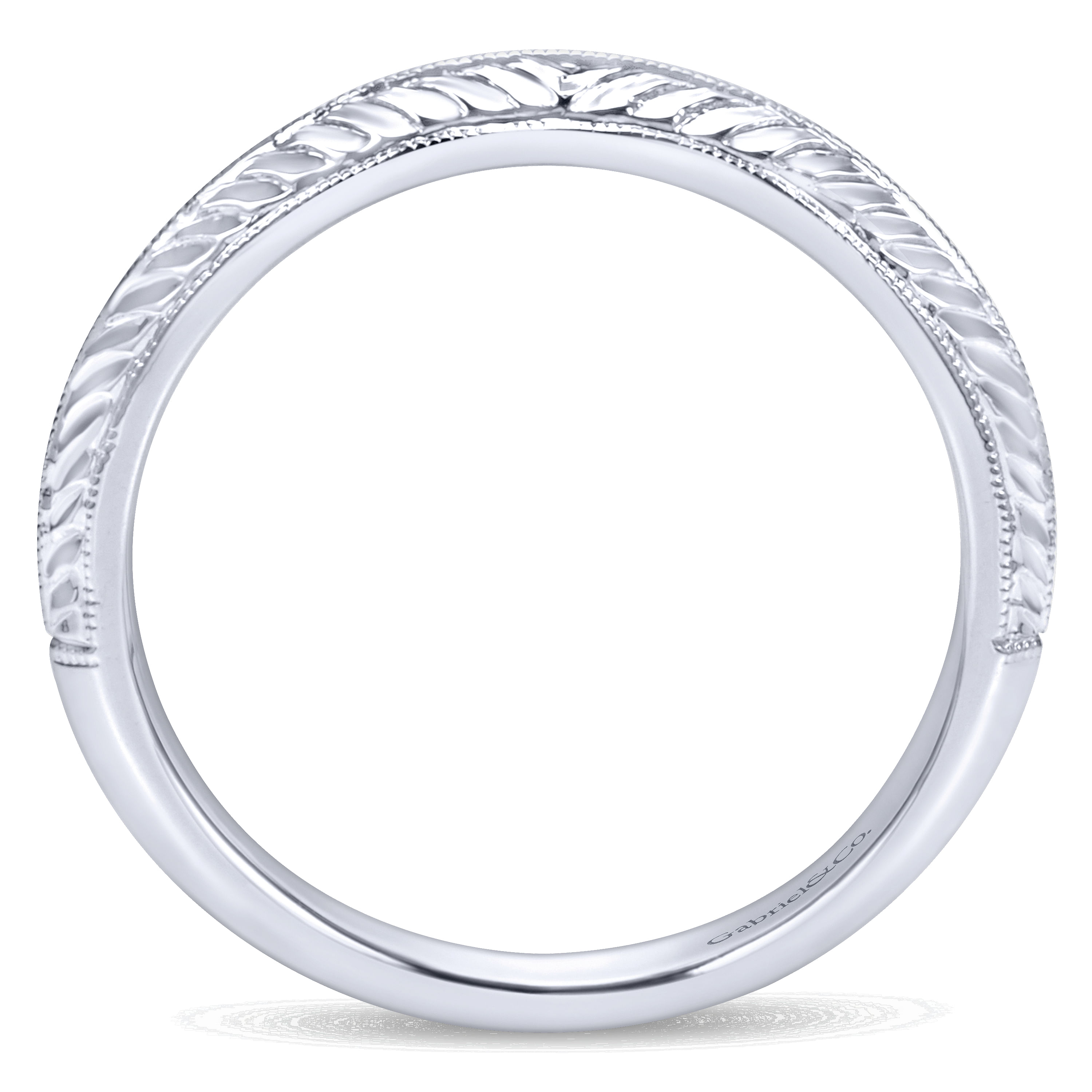 14k White Gold Straight Wedding Band angle 2 14k White Gold Straight Wedding Band angle 2