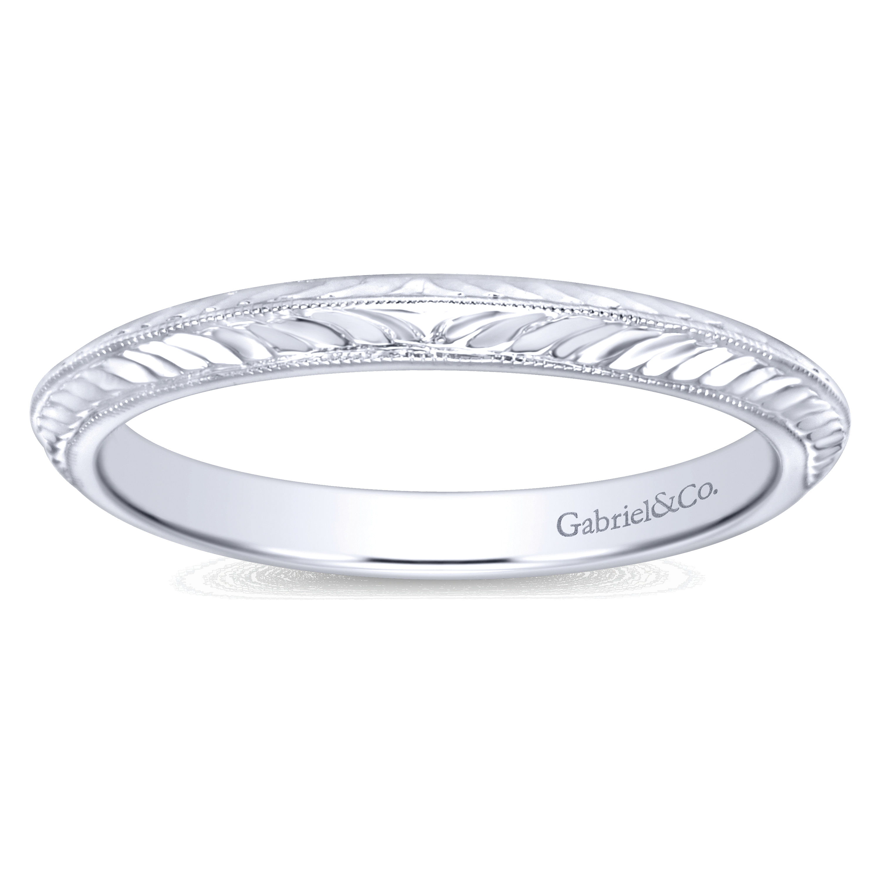 14k White Gold Straight Wedding Band angle 5 14k White Gold Straight Wedding Band angle 5