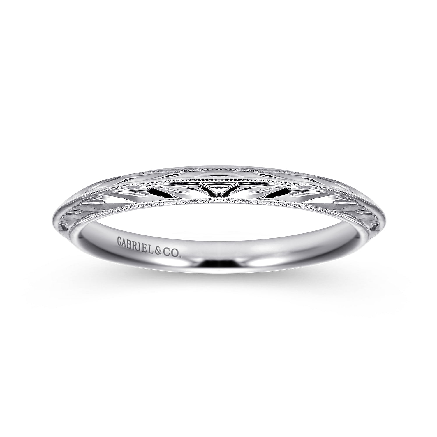 14k White Gold Straight Wedding Band angle 5 14k White Gold Straight Wedding Band angle 5