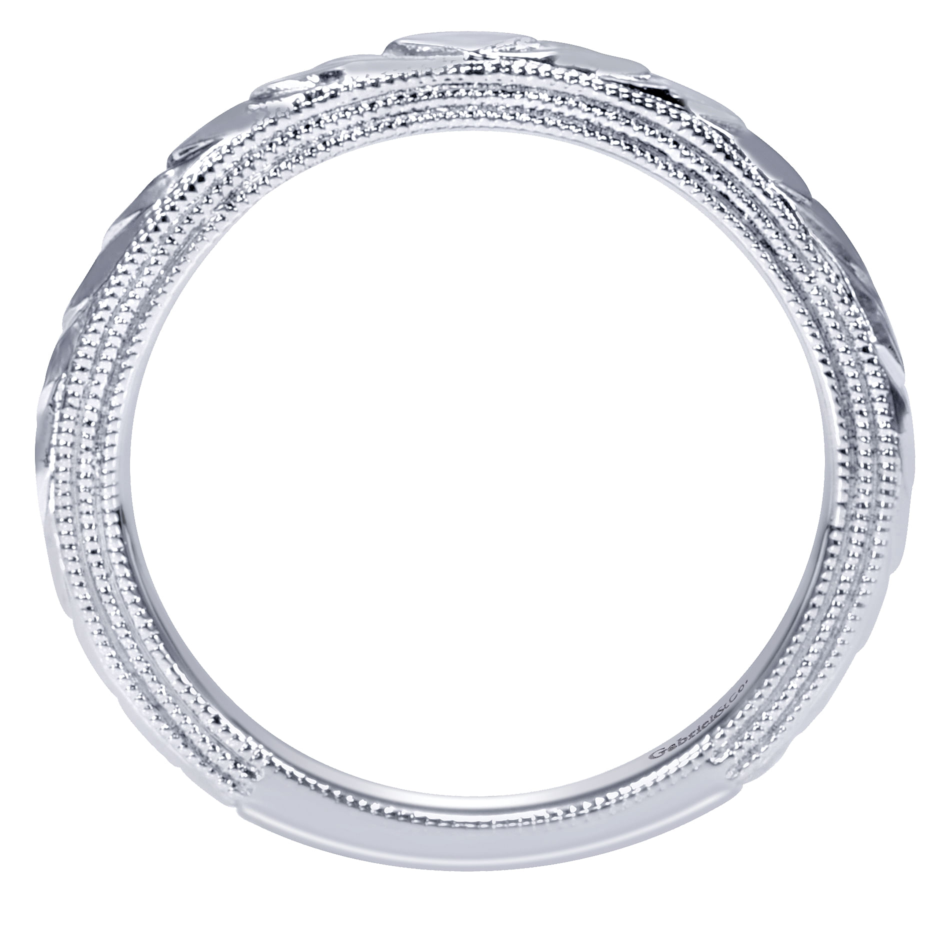 14k White Gold Straight Wedding Band angle 2 14k White Gold Straight Wedding Band angle 2