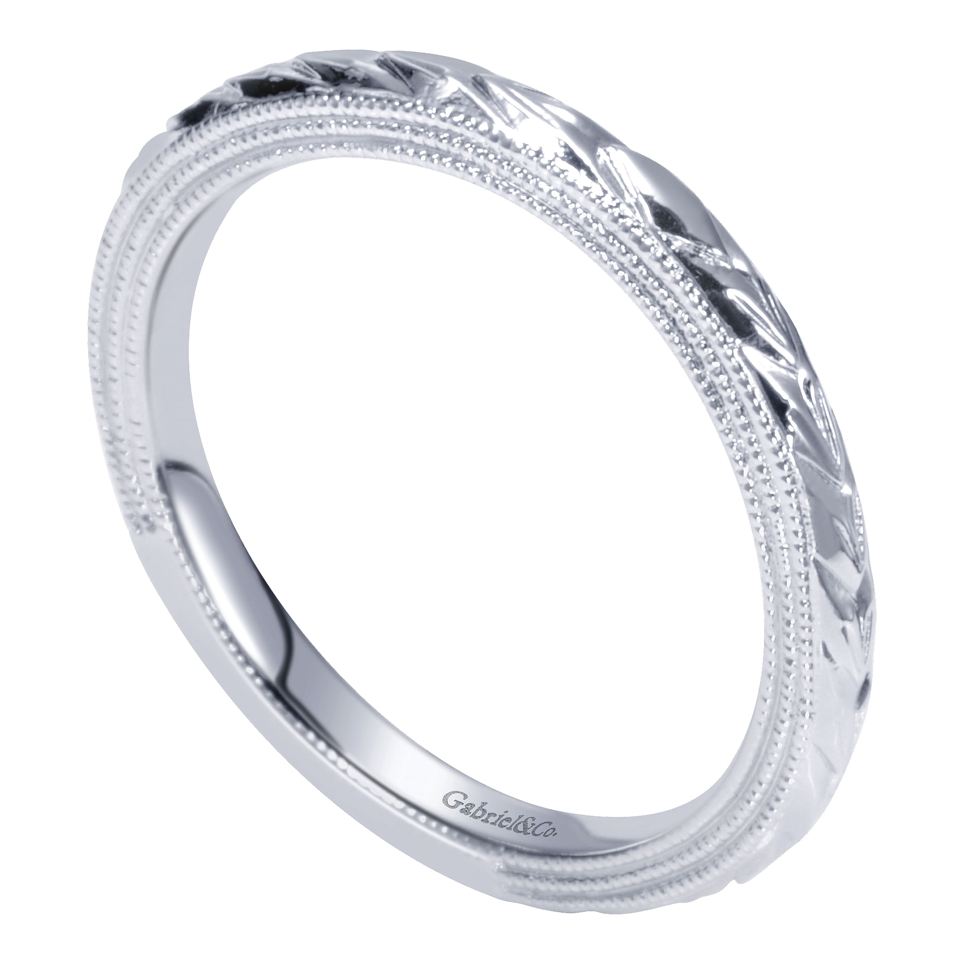 14k White Gold Straight Wedding Band angle 3 14k White Gold Straight Wedding Band angle 3