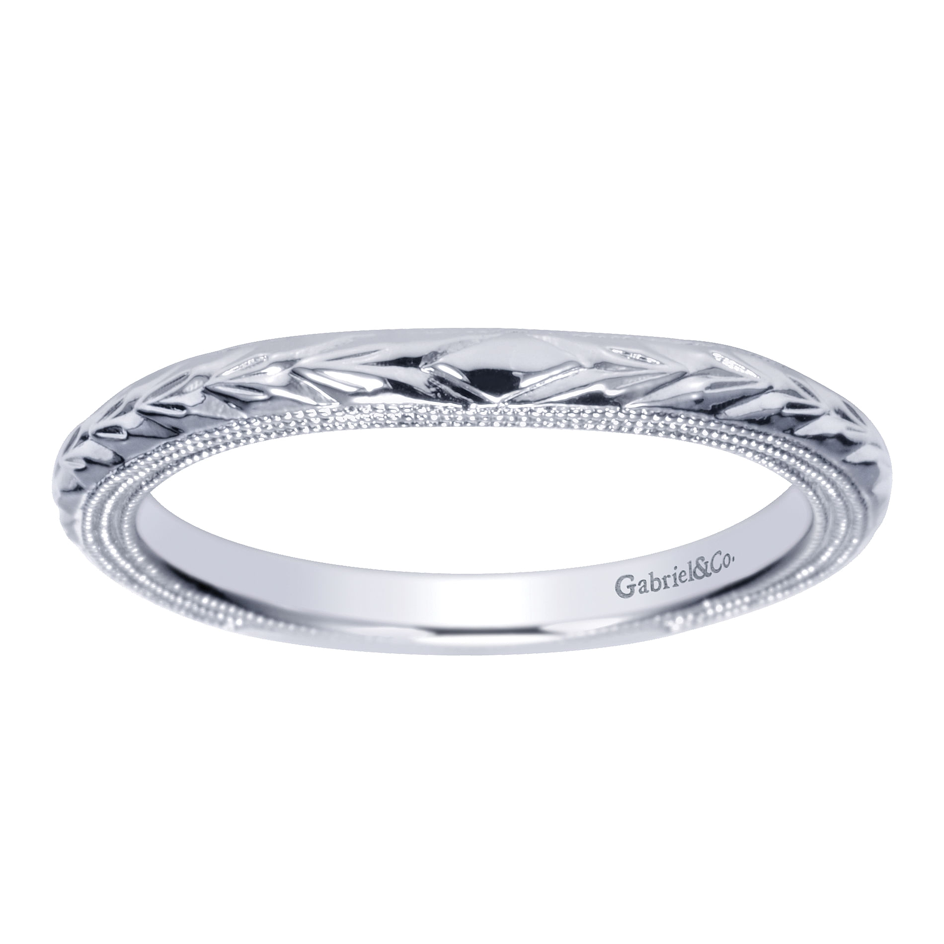 14k White Gold Straight Wedding Band angle 5 14k White Gold Straight Wedding Band angle 5