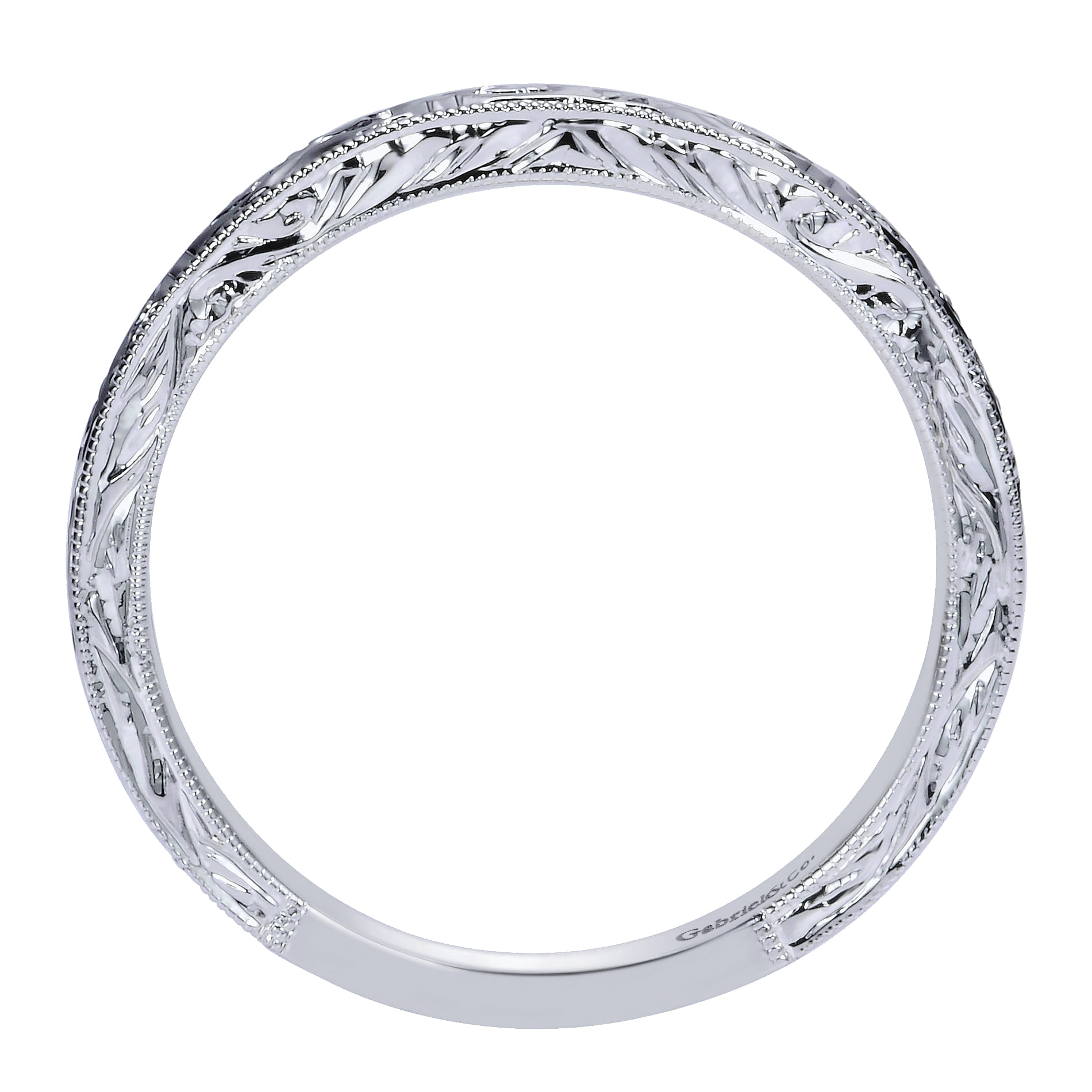 14k White Gold Straight Wedding Band angle 2 14k White Gold Straight Wedding Band angle 2