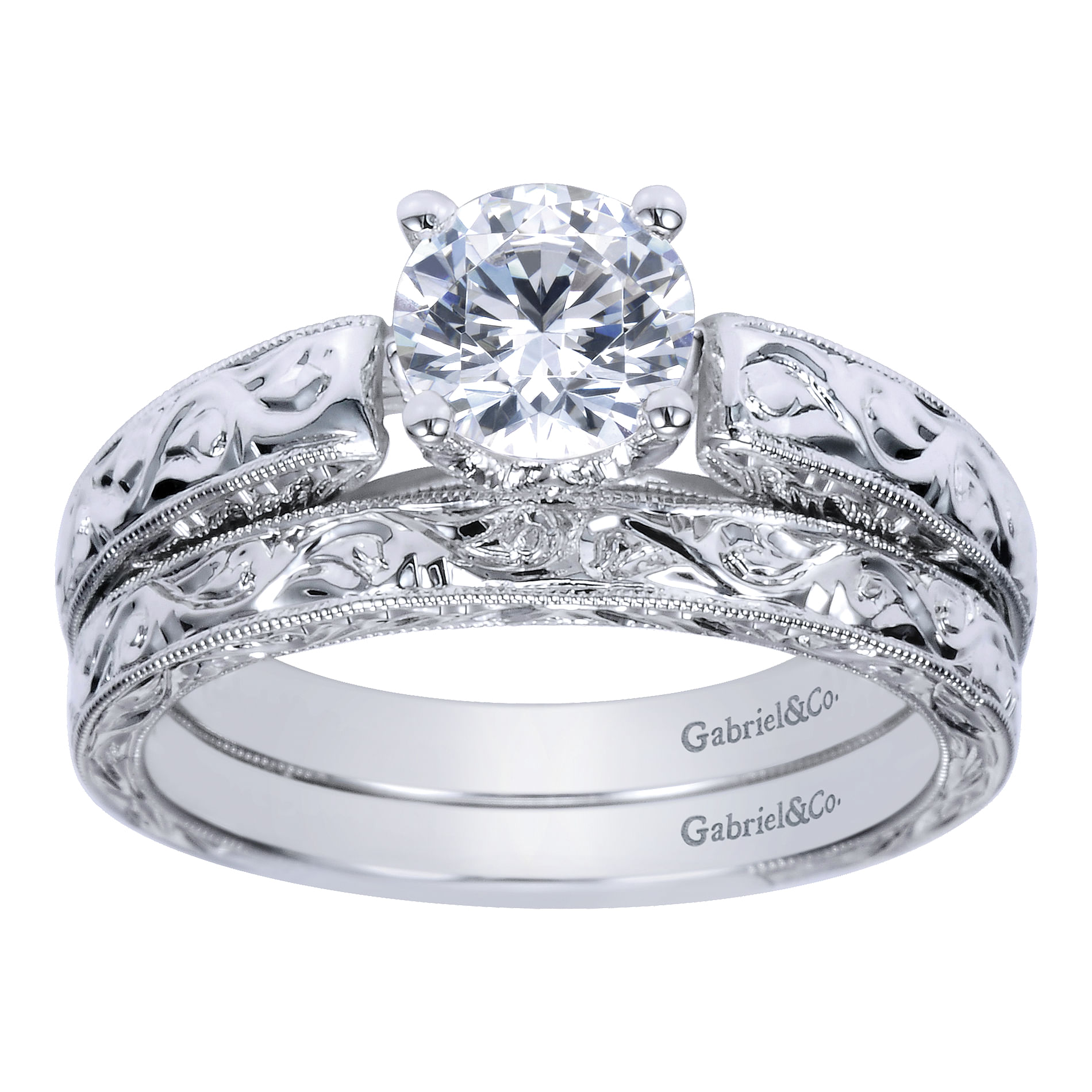 14k White Gold Straight Wedding Band angle 4 14k White Gold Straight Wedding Band angle 4