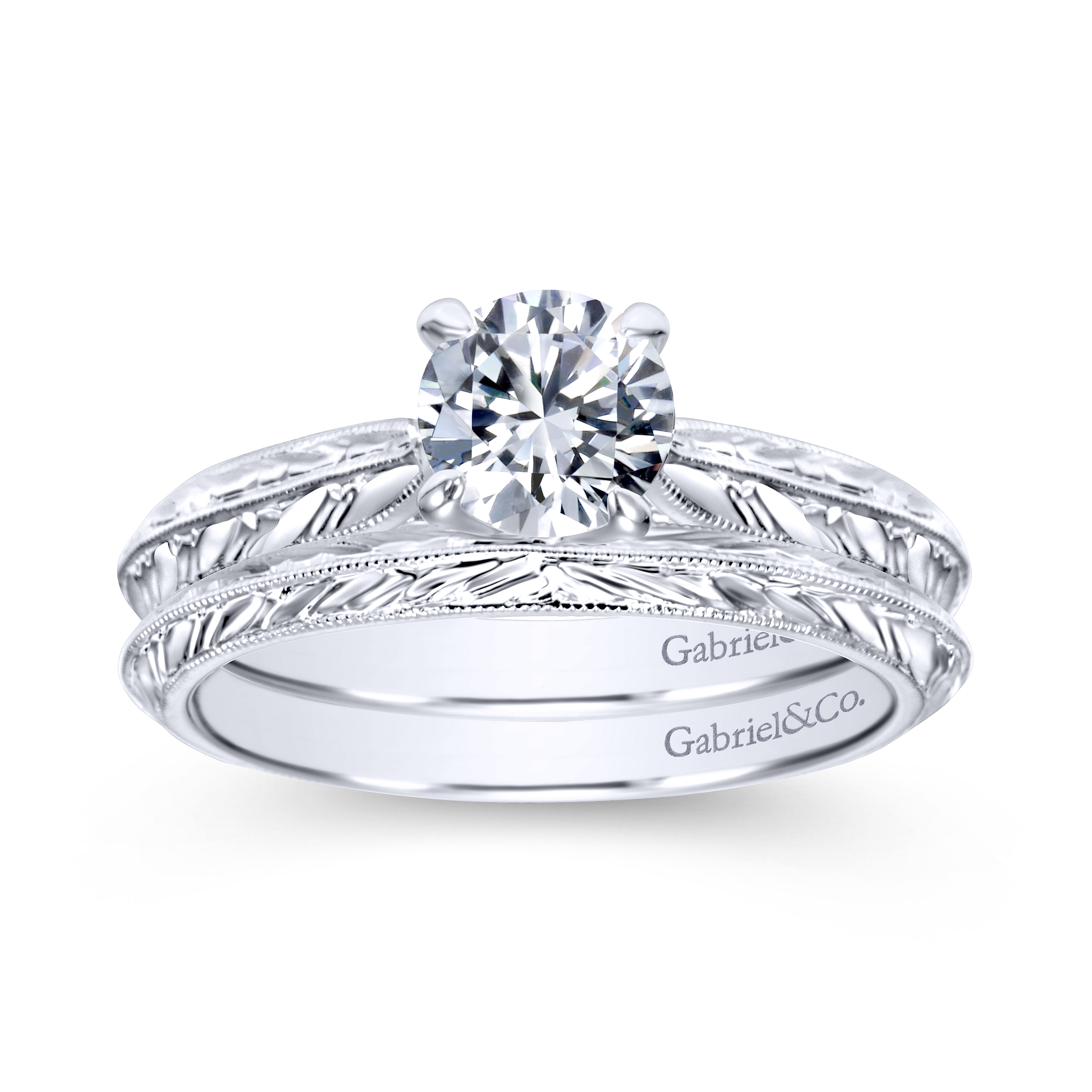 14k White Gold Straight Wedding Band angle 4 14k White Gold Straight Wedding Band angle 4