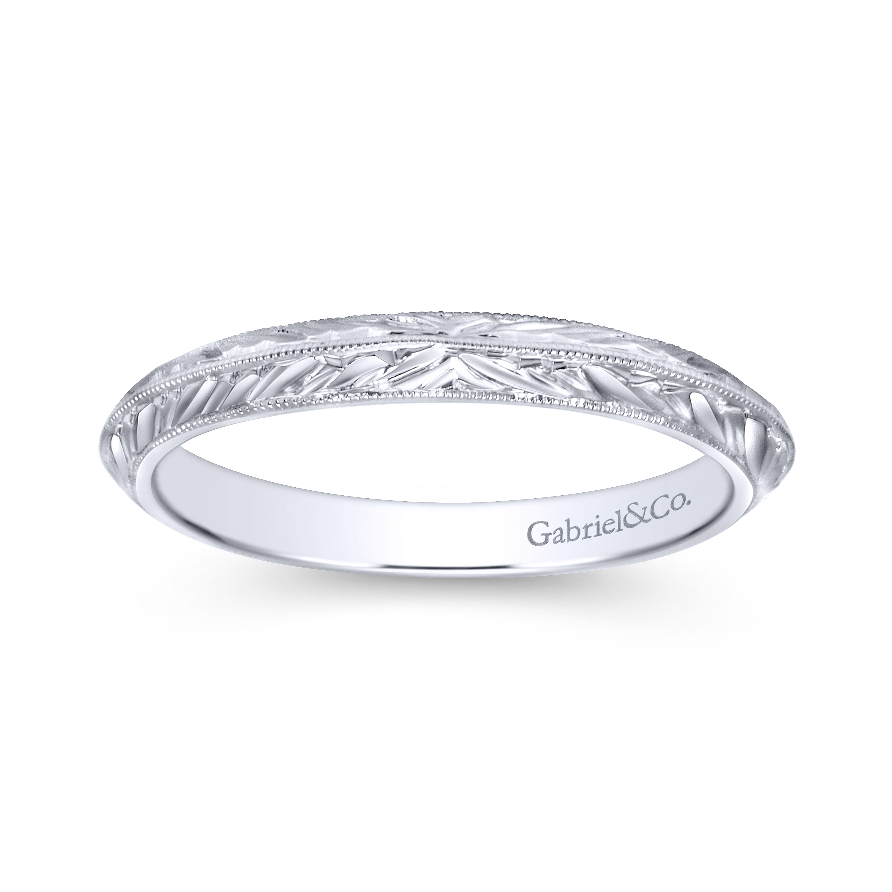 14k White Gold Straight Wedding Band angle 5 14k White Gold Straight Wedding Band angle 5