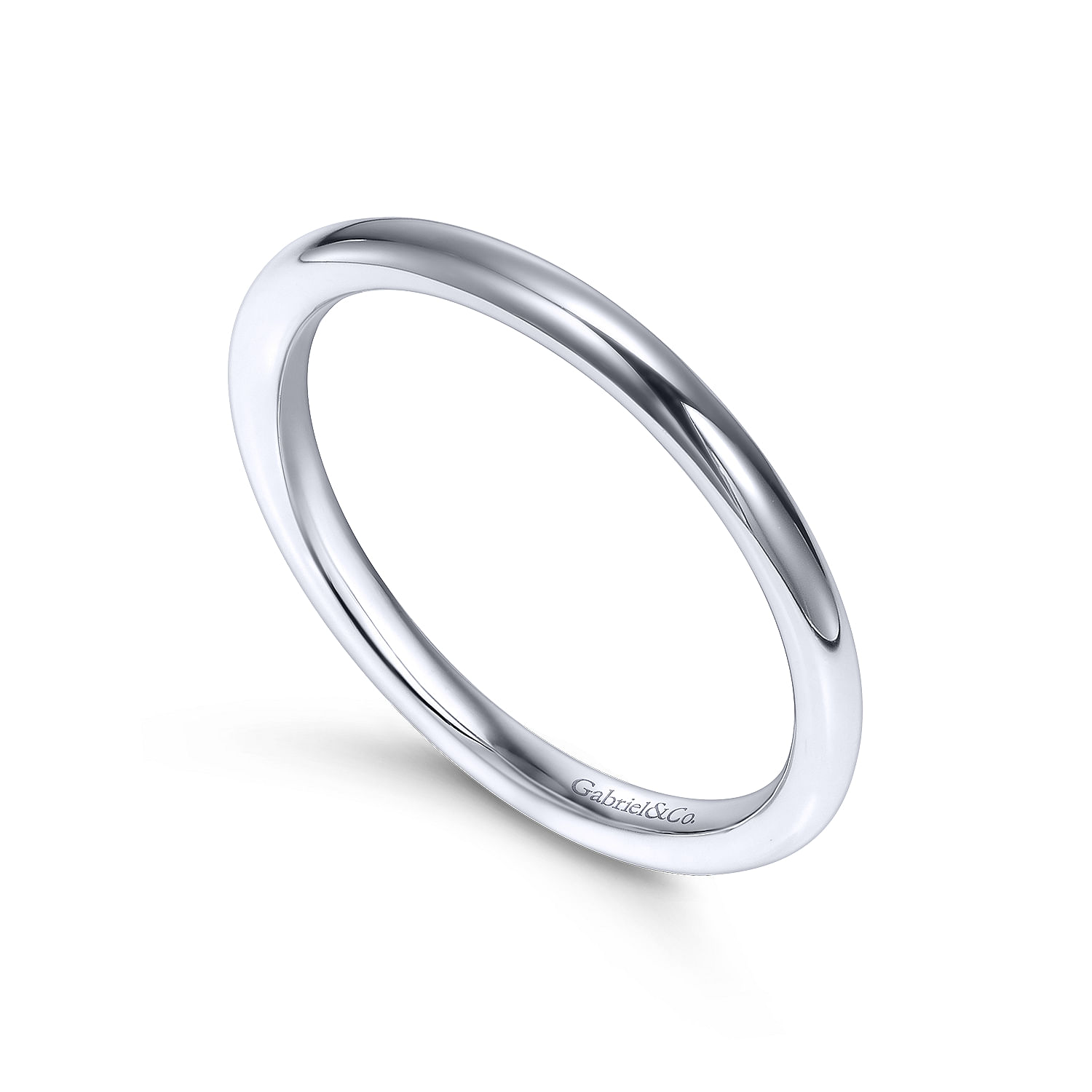 14k White Gold Straight Wedding Band angle 3 14k White Gold Straight Wedding Band angle 3