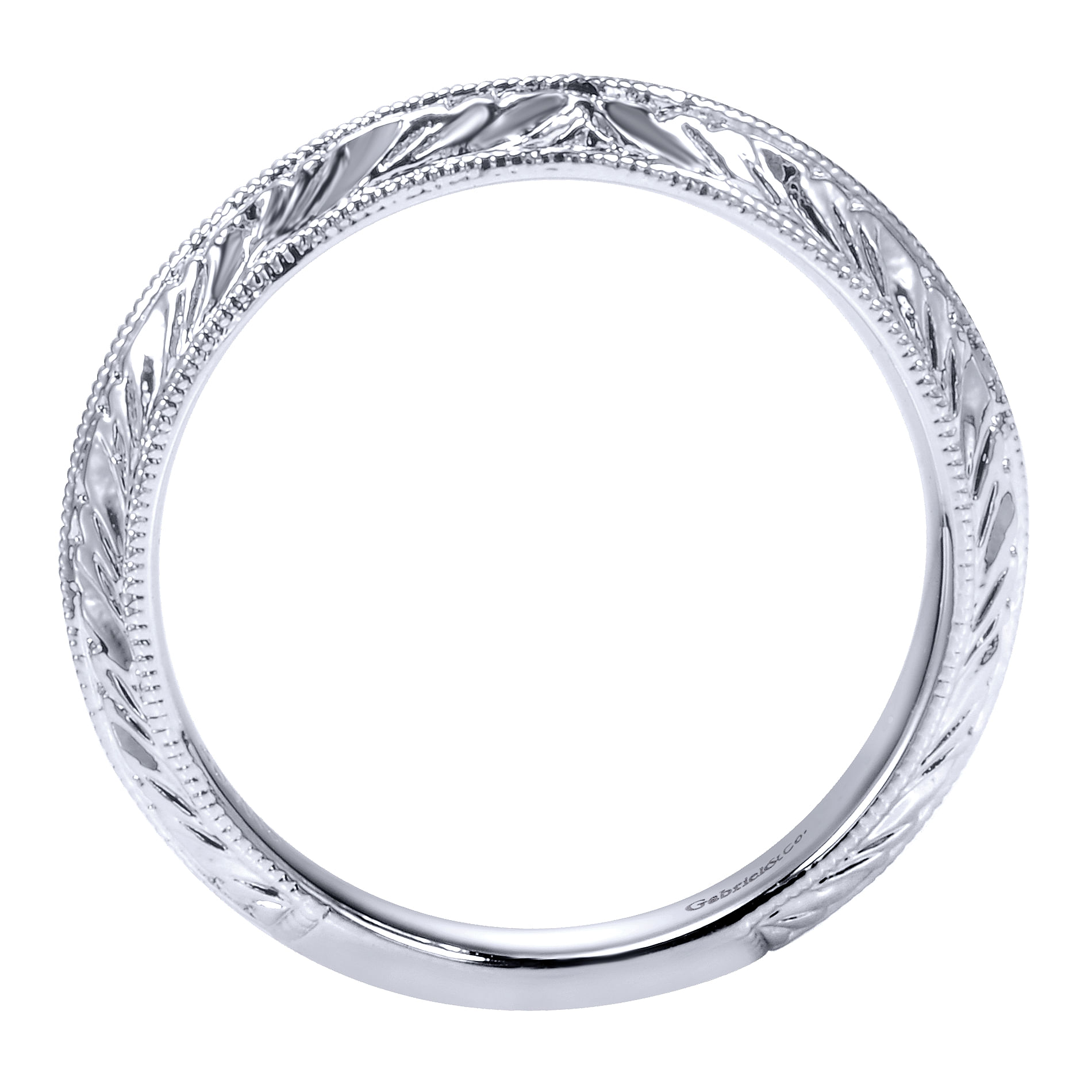 14k White Gold Straight Wedding Band angle 2 14k White Gold Straight Wedding Band angle 2