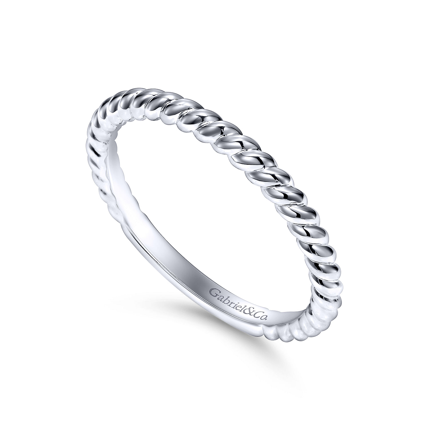 14k White Gold Straight Wedding Band angle 3 14k White Gold Straight Wedding Band angle 3