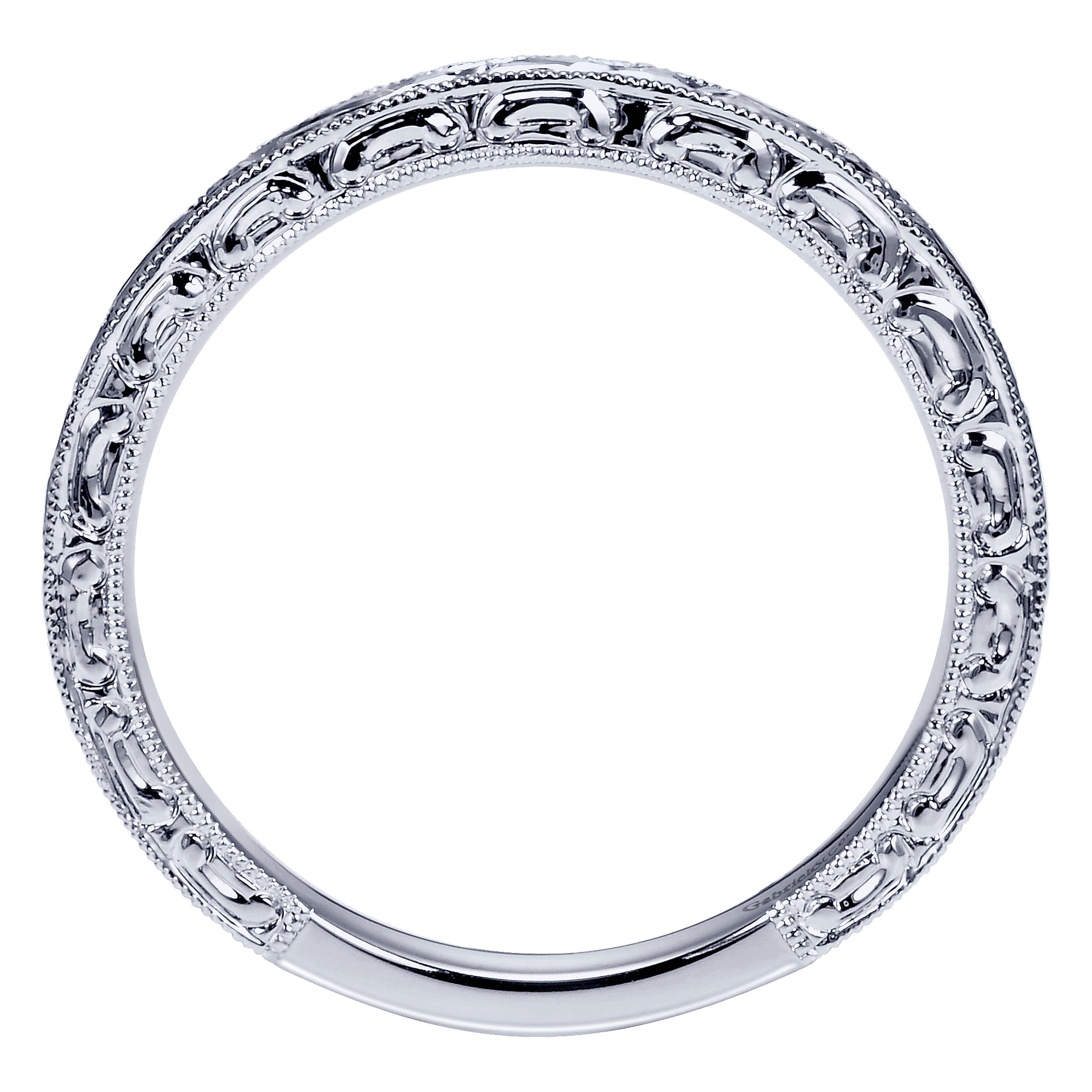 14k White Gold Straight Wedding Band angle 2 14k White Gold Straight Wedding Band angle 2