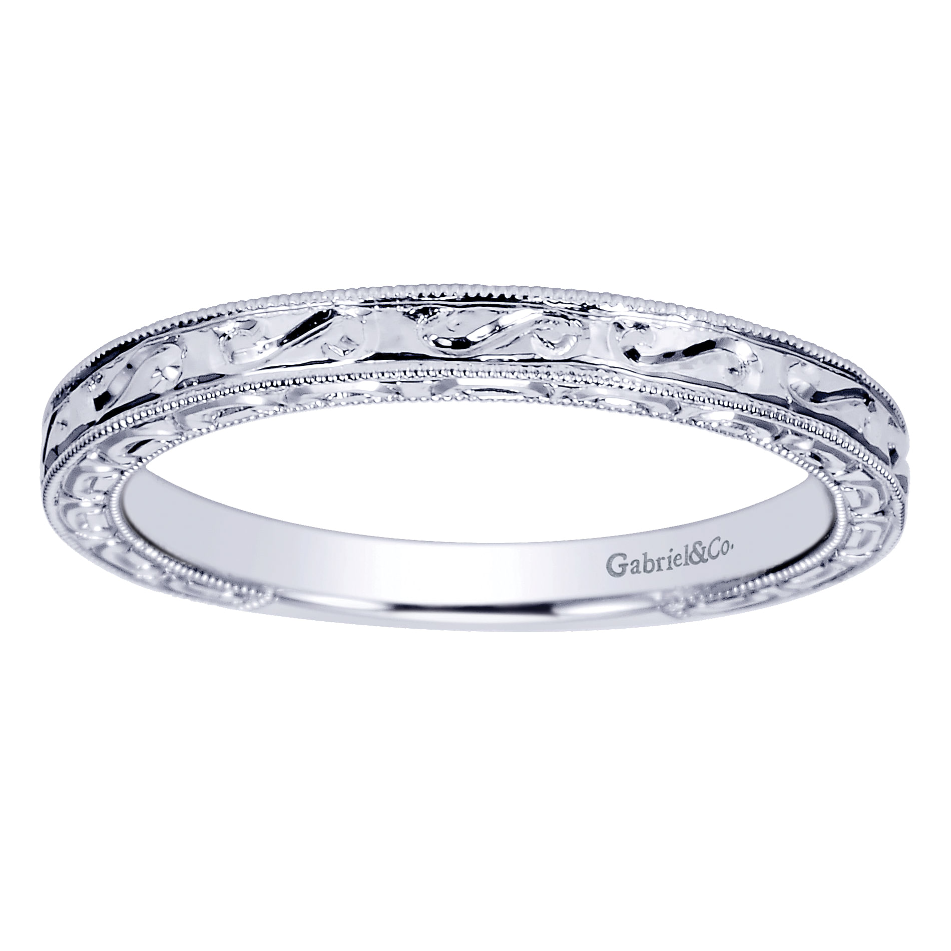 14k White Gold Straight Wedding Band angle 5 14k White Gold Straight Wedding Band angle 5