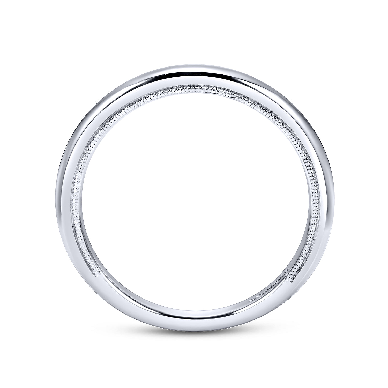 14k White Gold Straight Wedding Band angle 2 14k White Gold Straight Wedding Band angle 2