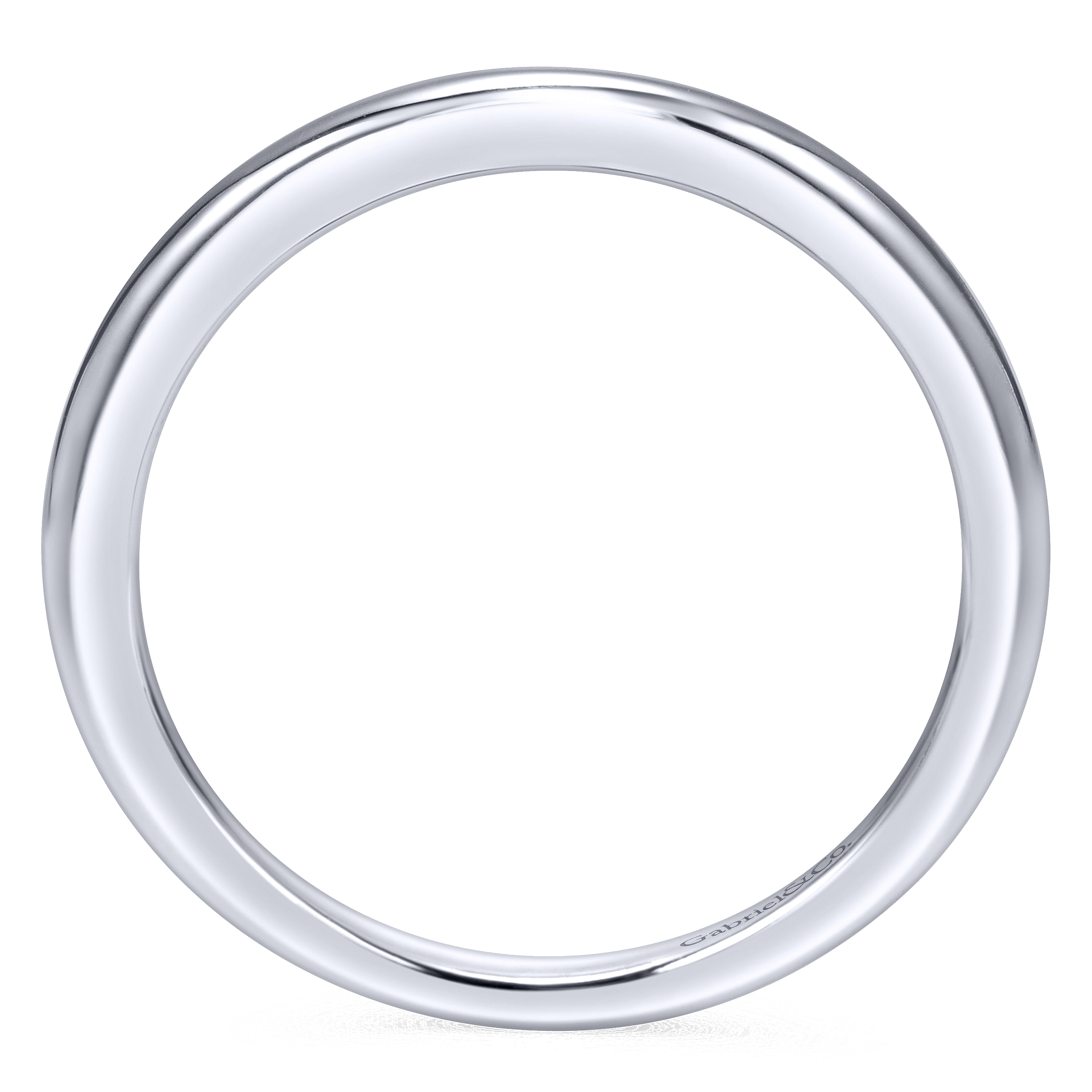 14k White Gold Straight Wedding Band angle 2 14k White Gold Straight Wedding Band angle 2