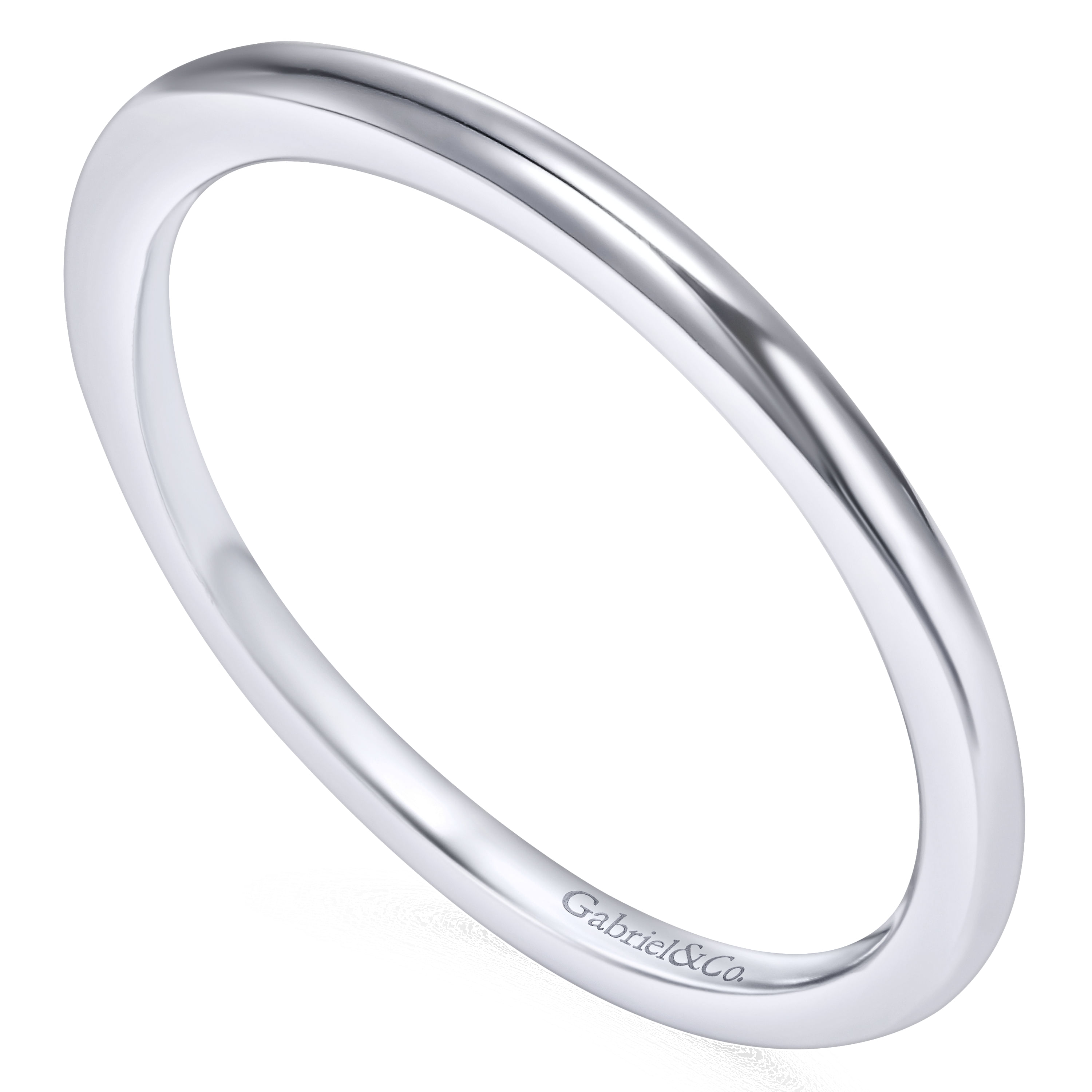 14k White Gold Straight Wedding Band angle 3 14k White Gold Straight Wedding Band angle 3