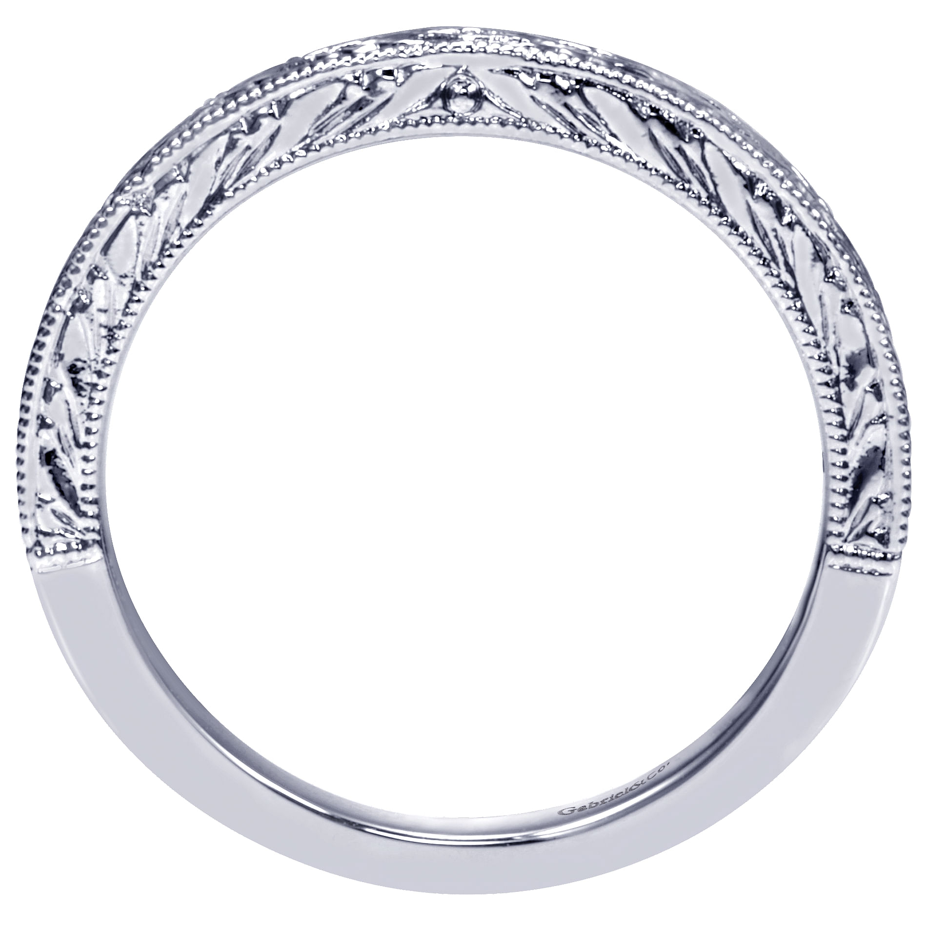 14k White Gold Straight Wedding Band angle 2 14k White Gold Straight Wedding Band angle 2
