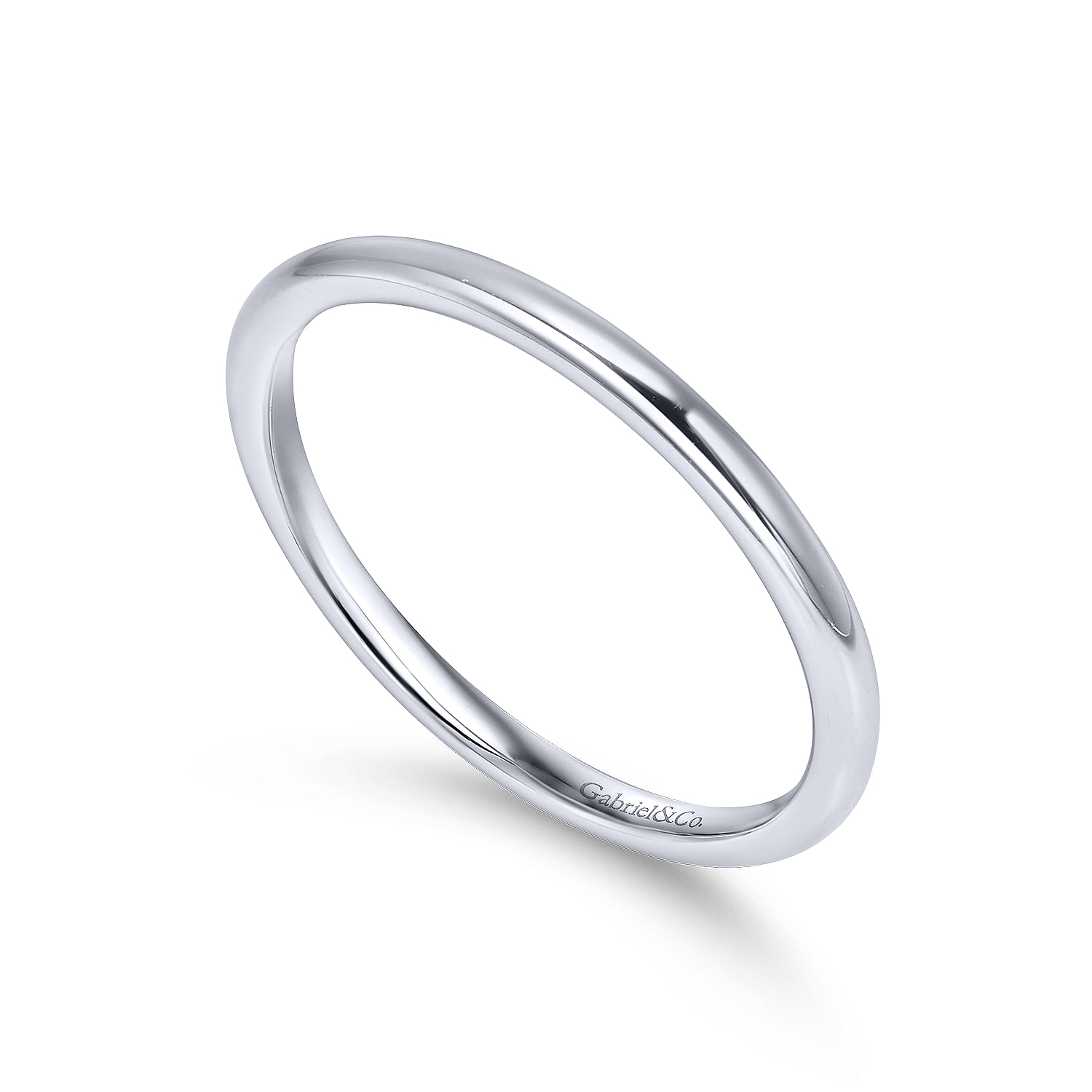14k White Gold Straight Wedding Band angle 3 14k White Gold Straight Wedding Band angle 3
