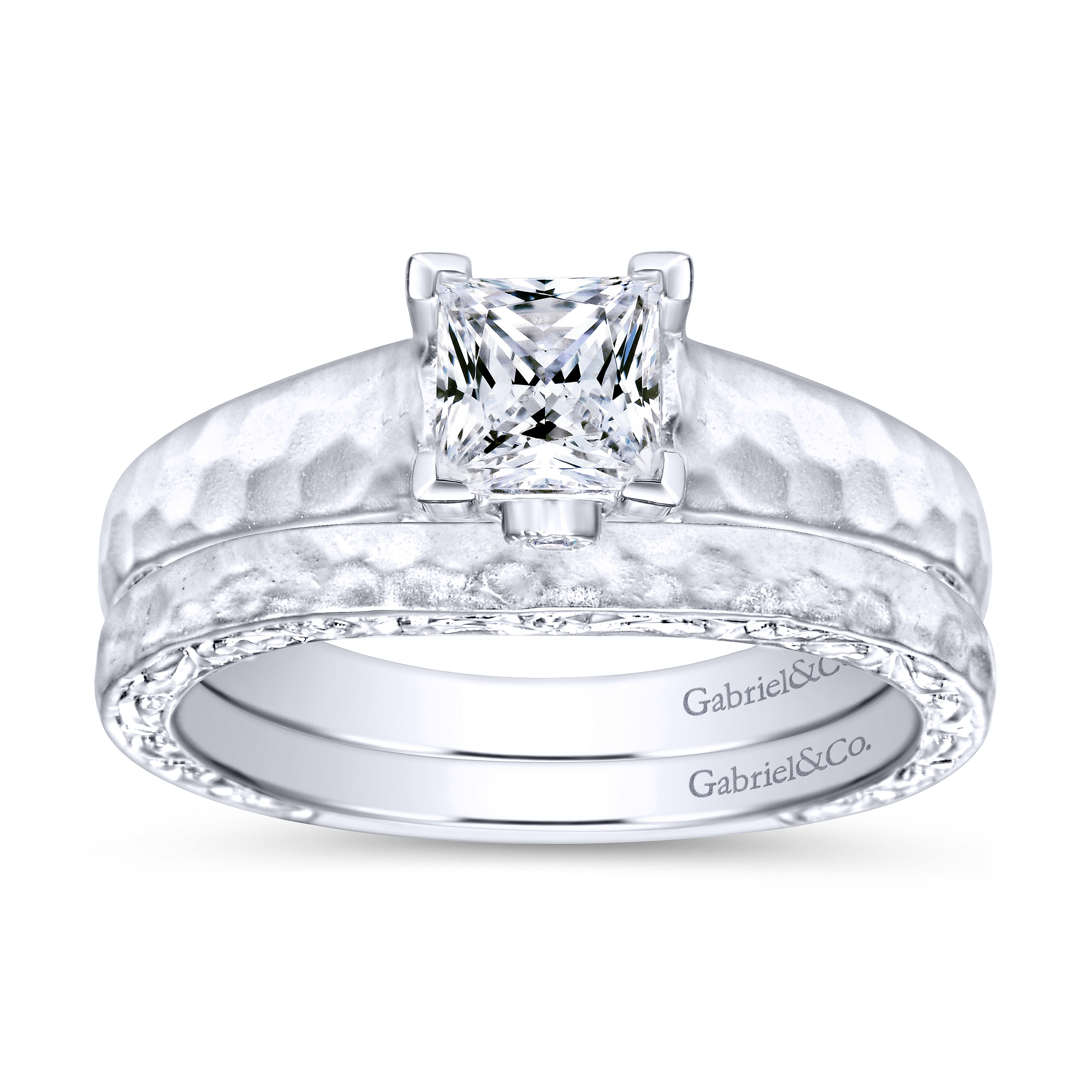 14k White Gold Straight Wedding Band angle 4 14k White Gold Straight Wedding Band angle 4