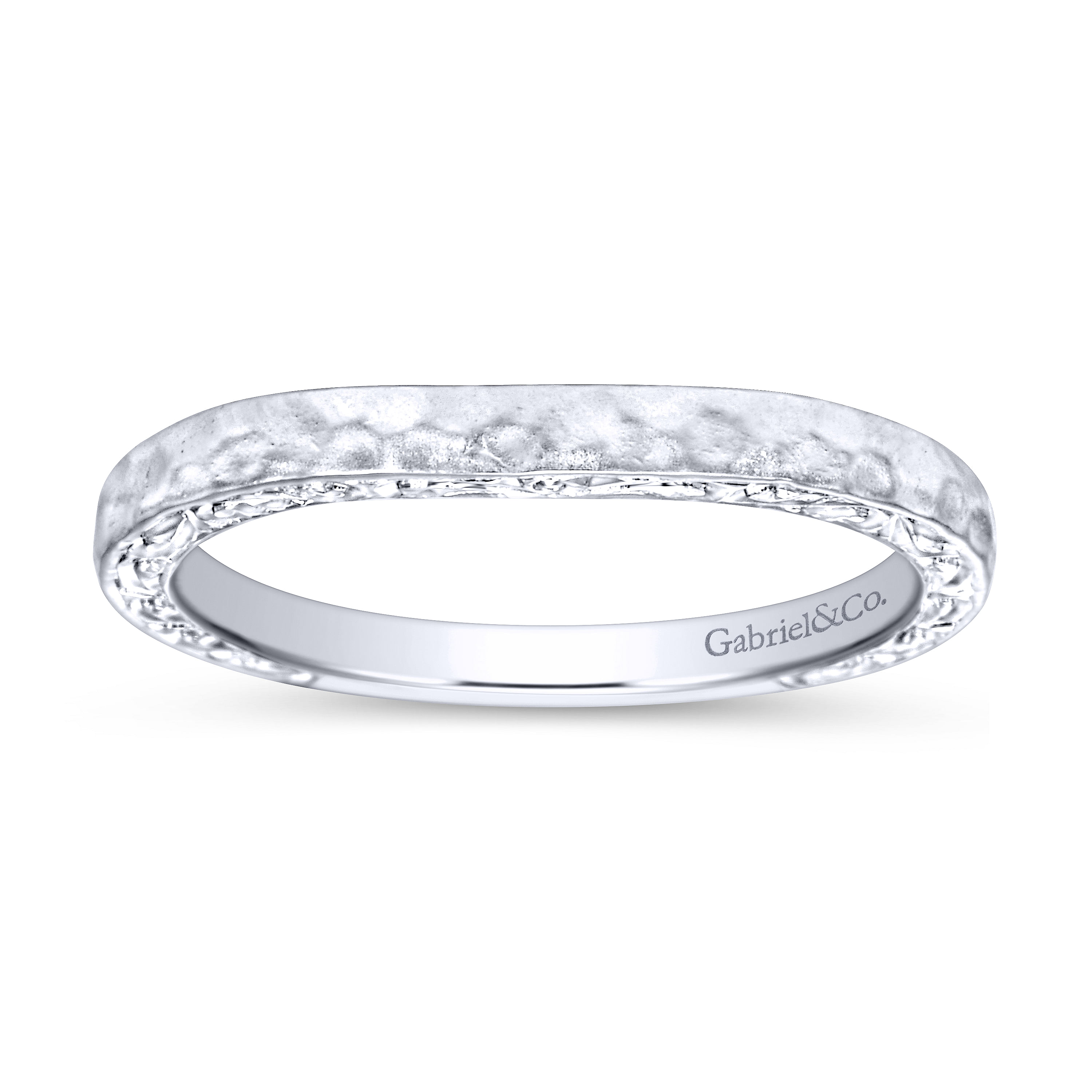 14k White Gold Straight Wedding Band angle 5 14k White Gold Straight Wedding Band angle 5