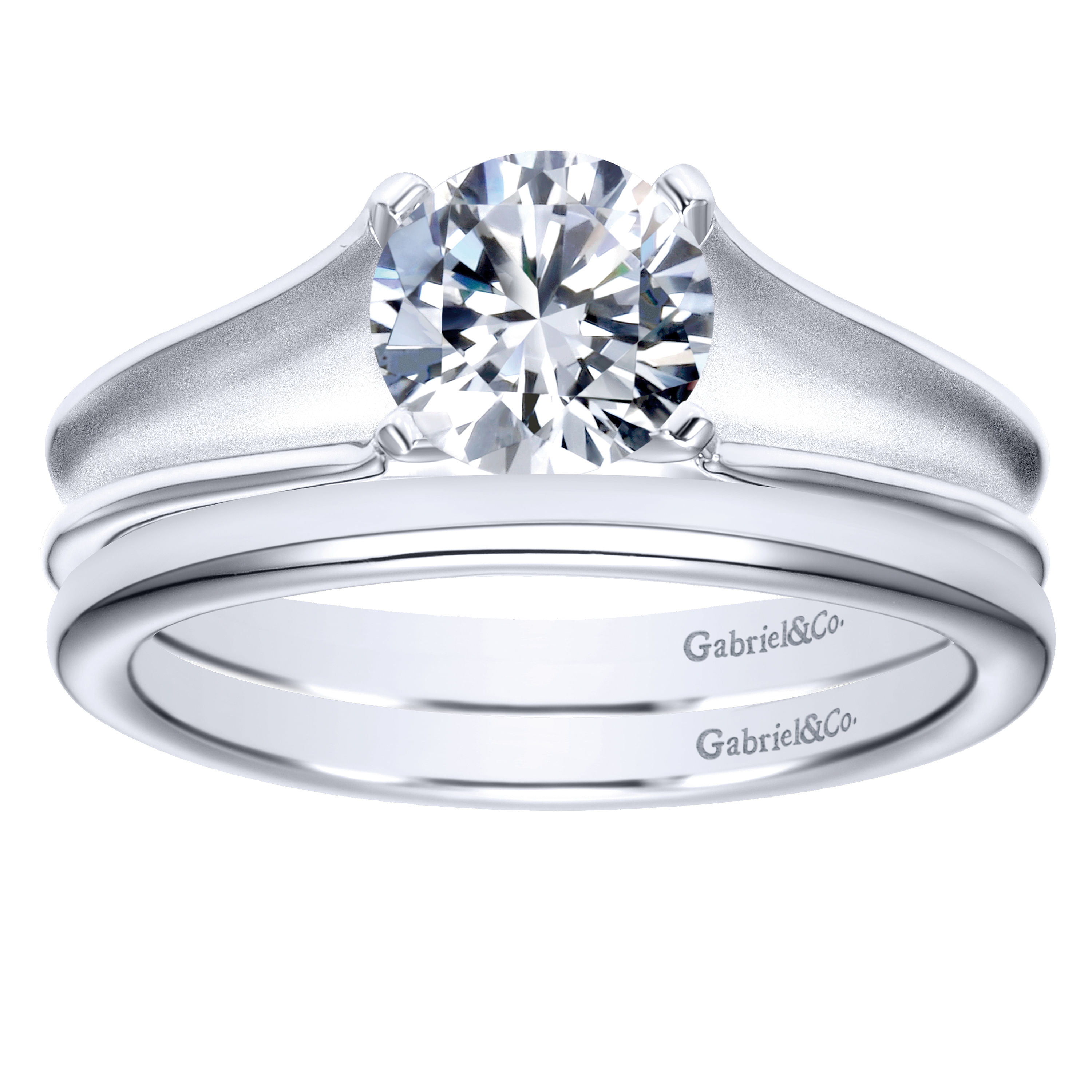 14k White Gold Straight Wedding Band angle 4 14k White Gold Straight Wedding Band angle 4