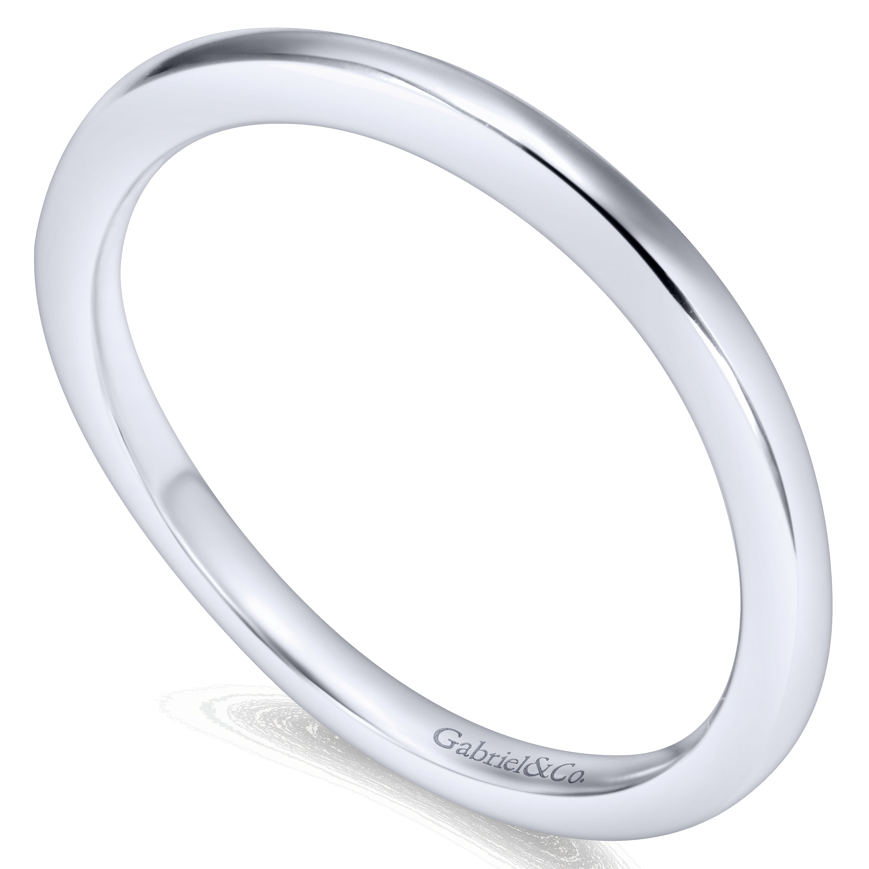 14k White Gold Straight Wedding Band angle 3 14k White Gold Straight Wedding Band angle 3