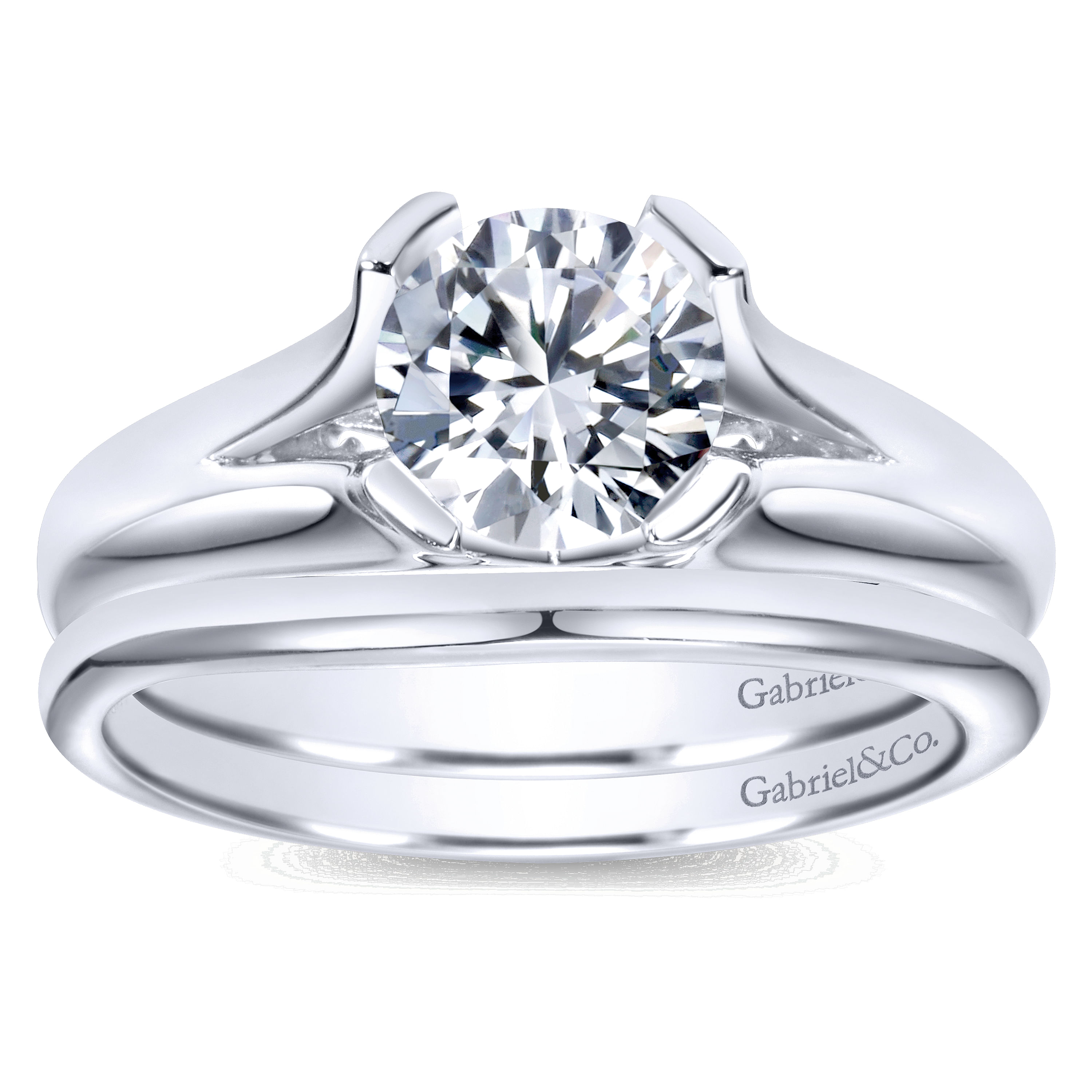 14k White Gold Straight Wedding Band angle 4 14k White Gold Straight Wedding Band angle 4