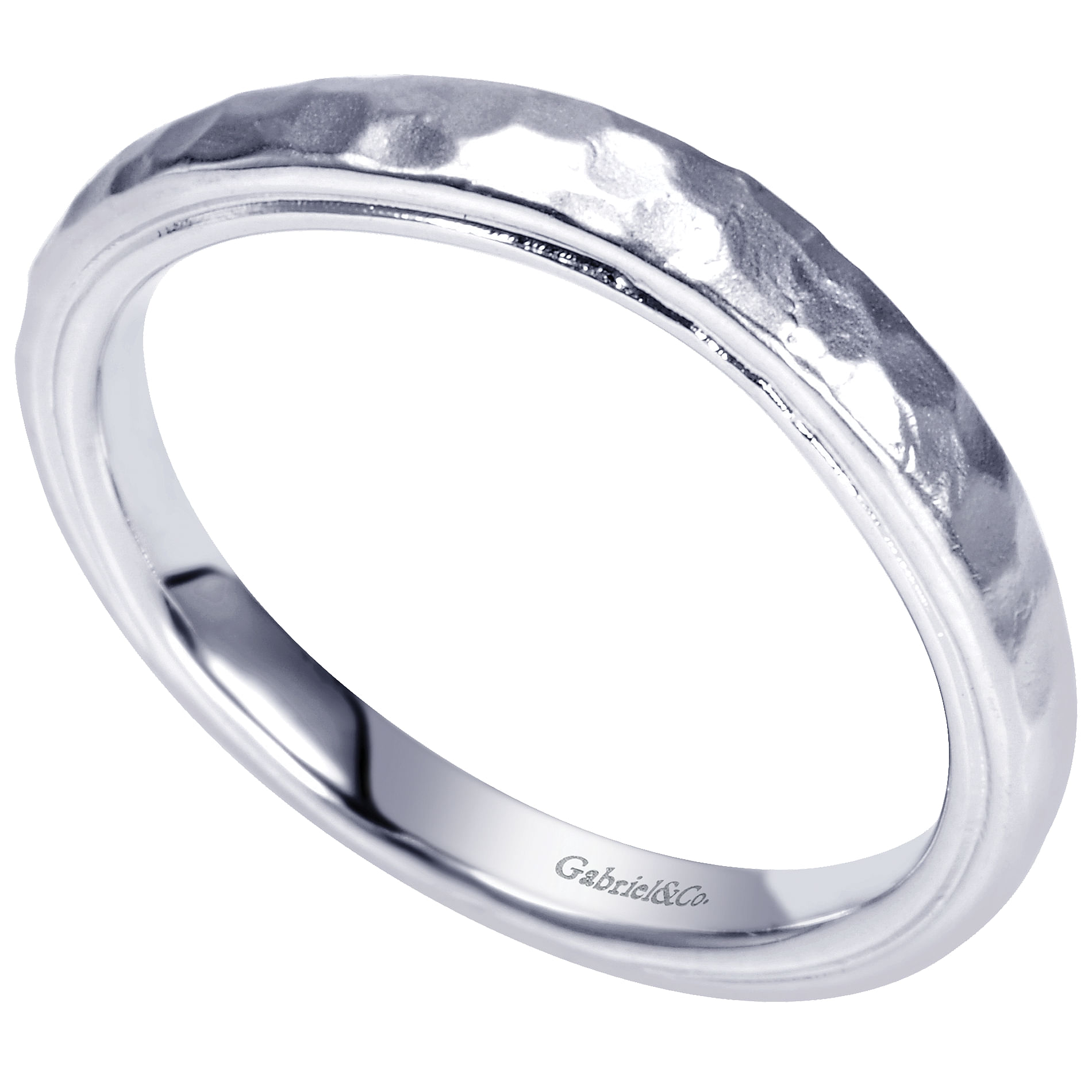 14k White Gold Straight Wedding Band angle 3 14k White Gold Straight Wedding Band angle 3