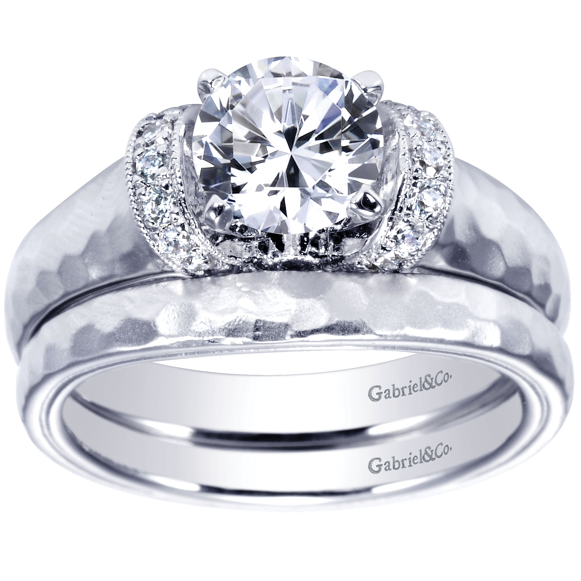 14k White Gold Straight Wedding Band angle 4 14k White Gold Straight Wedding Band angle 4