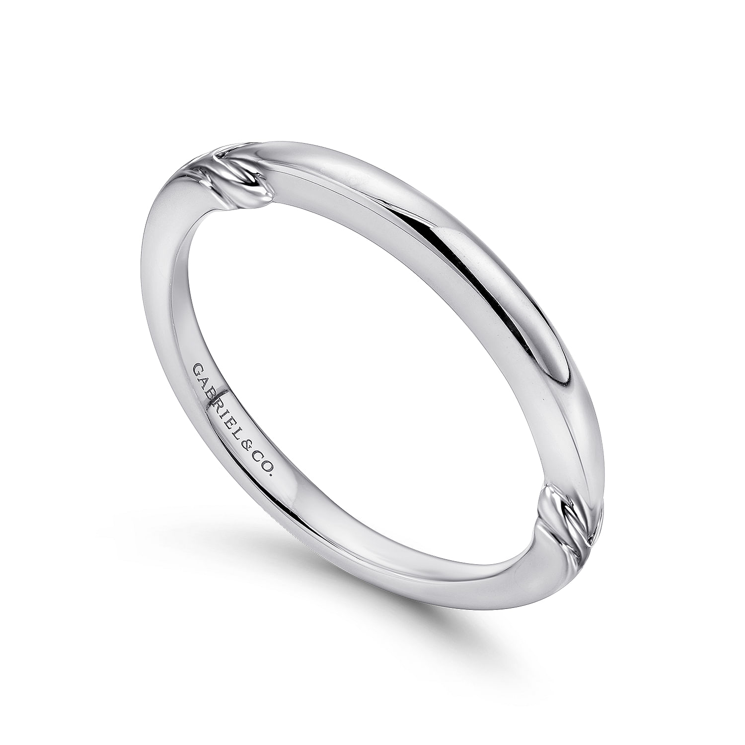14k White Gold Straight Wedding Band angle 3 14k White Gold Straight Wedding Band angle 3