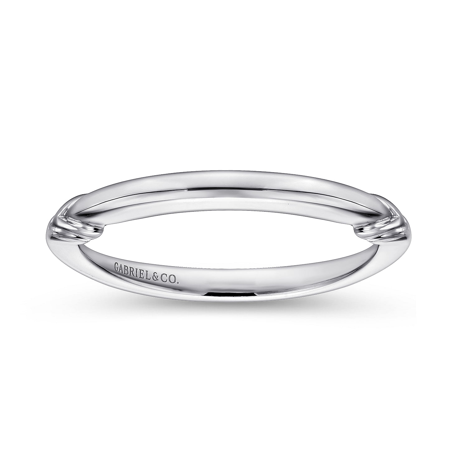 14k White Gold Straight Wedding Band angle 5 14k White Gold Straight Wedding Band angle 5