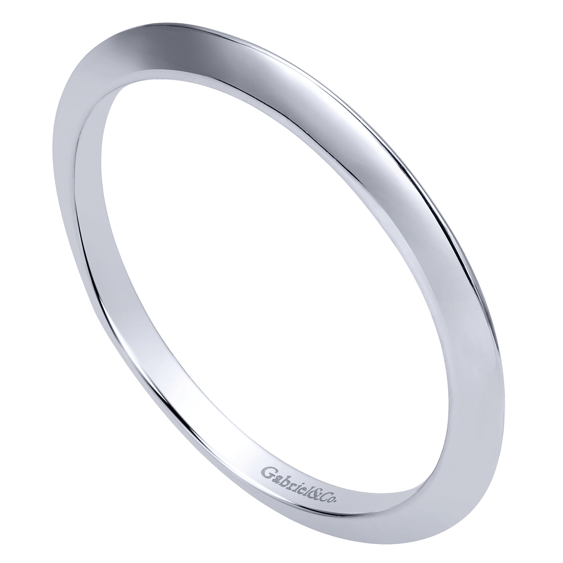 14k White Gold Straight Wedding Band angle 3 14k White Gold Straight Wedding Band angle 3