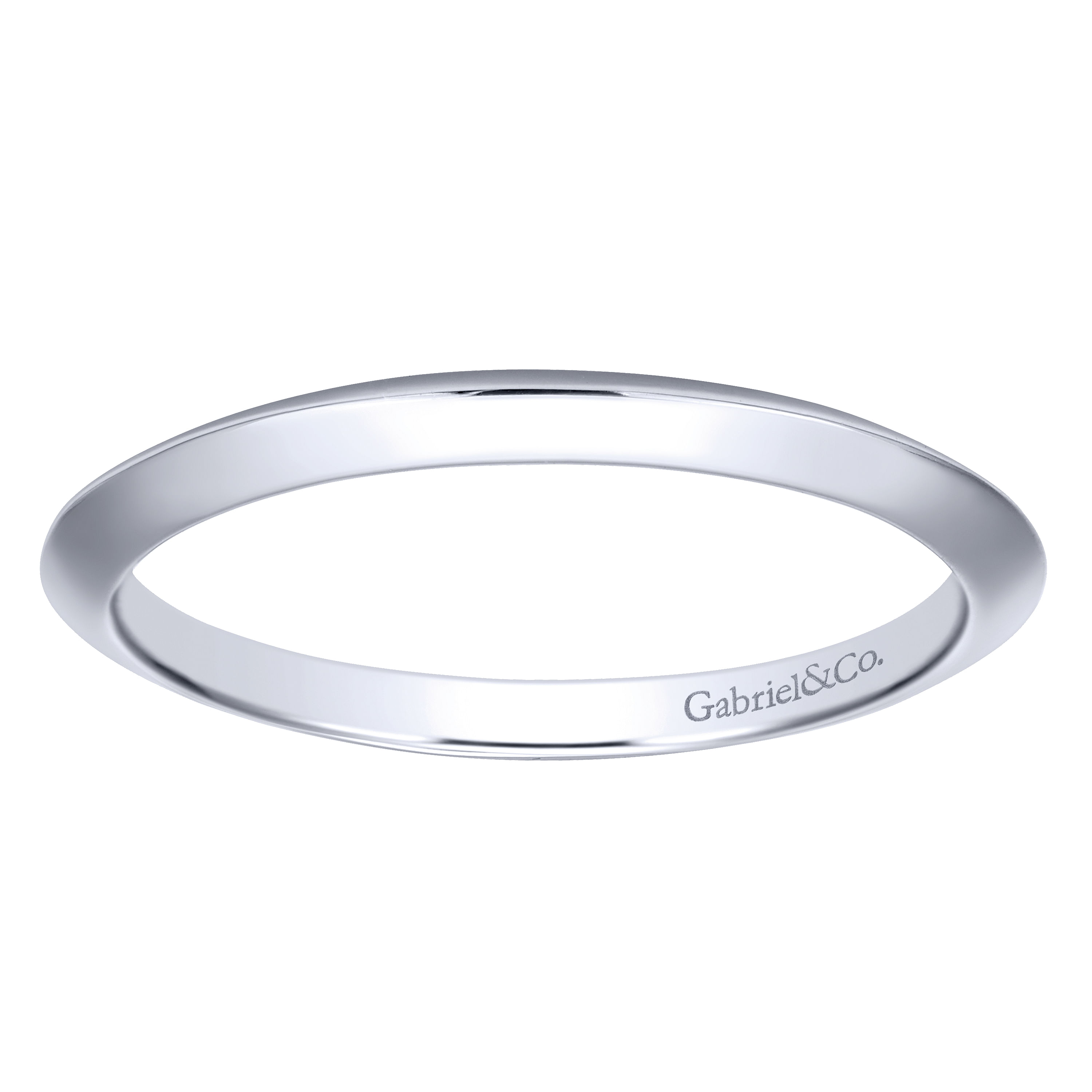 14k White Gold Straight Wedding Band angle 5 14k White Gold Straight Wedding Band angle 5