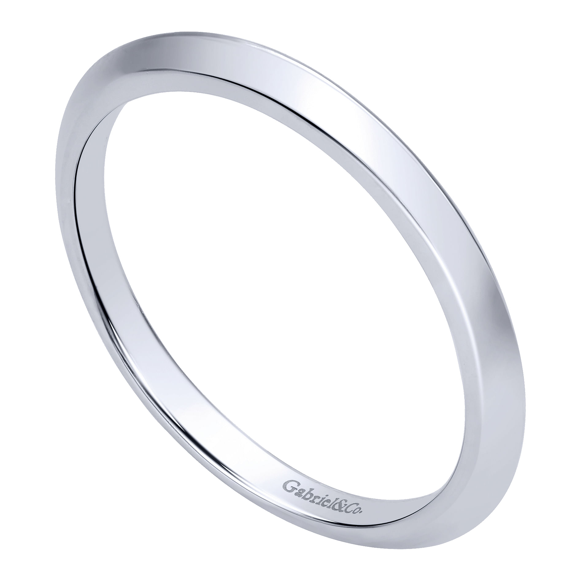 14k White Gold Straight Wedding Band angle 3 14k White Gold Straight Wedding Band angle 3